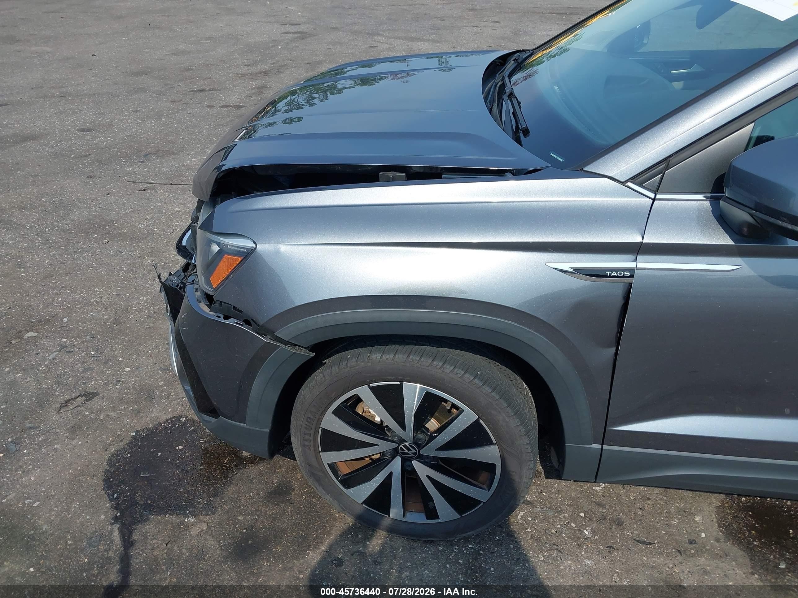 2022 Volkswagen Taos 1.5t Se Gray vin: 3VVRX7B21NM008723