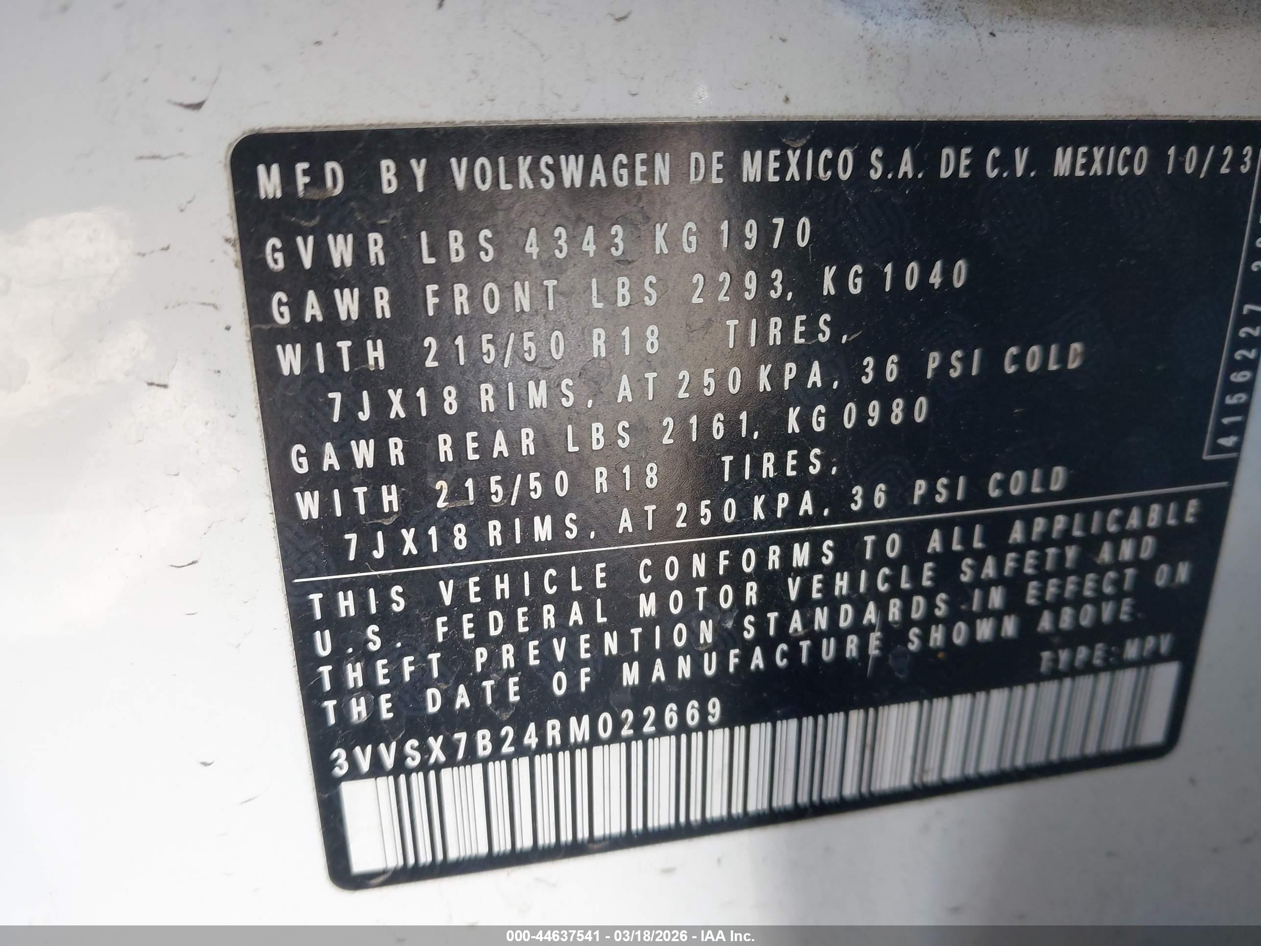 2024 Volkswagen Taos 1.5t Se Белый vin: 3VVSX7B24RM022669