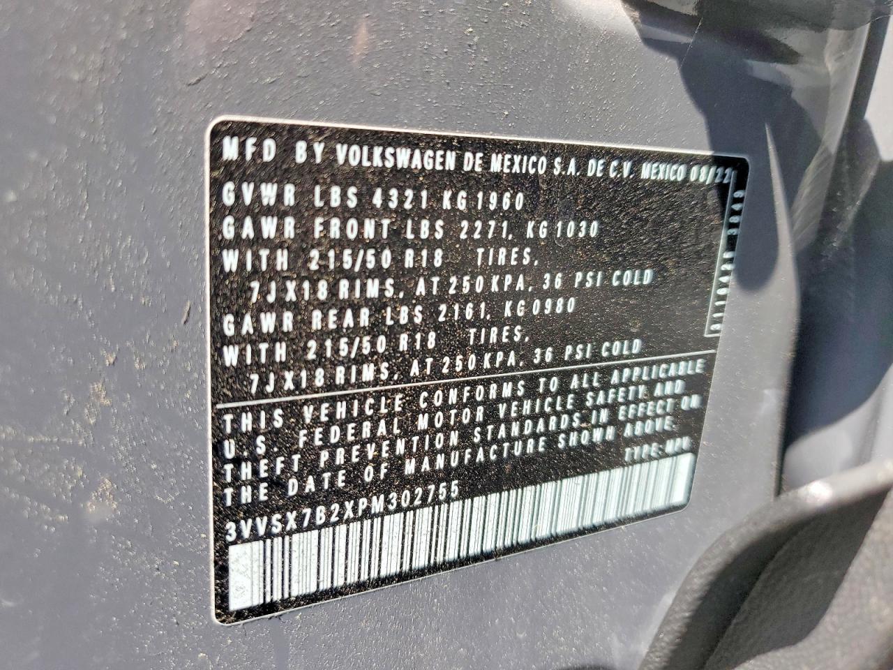 2023 Volkswagen Taos Se Gray vin: 3VVSX7B2XPM302755