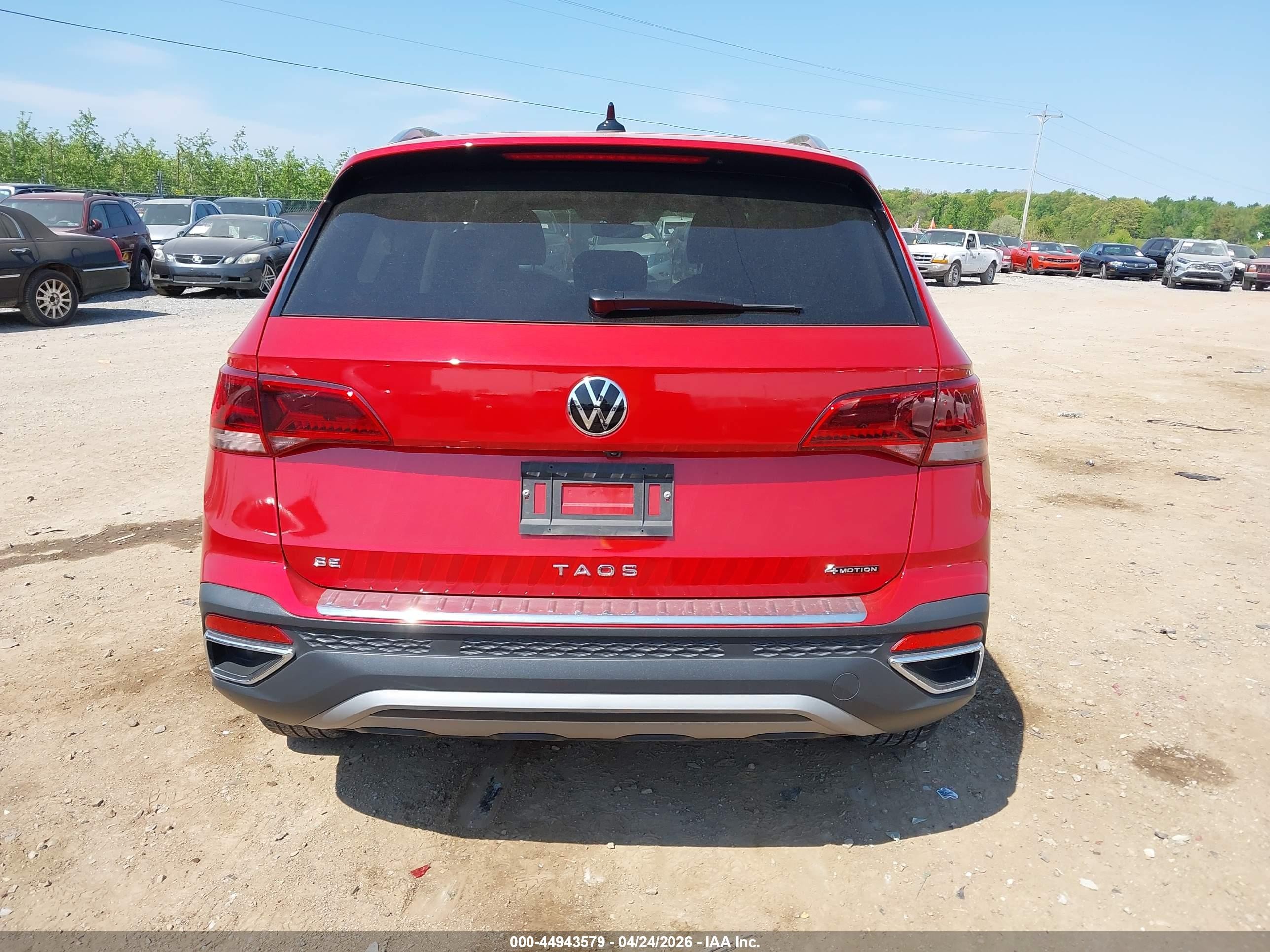 2024 Volkswagen Taos 1.5t Se Красный vin: 3VVUX7B24RM025399