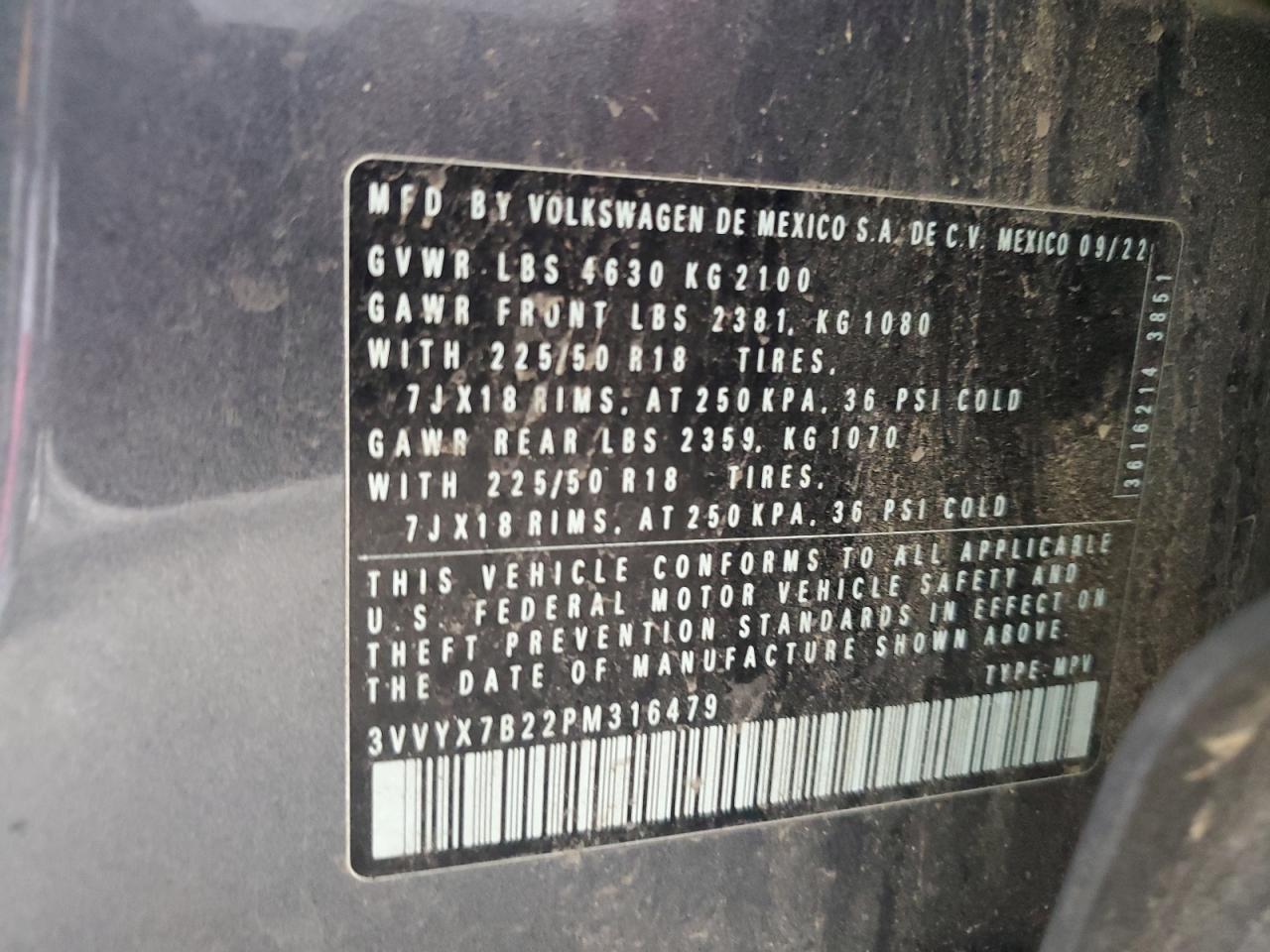 2023 Volkswagen Taos Se Gray vin: 3VVYX7B22PM316479