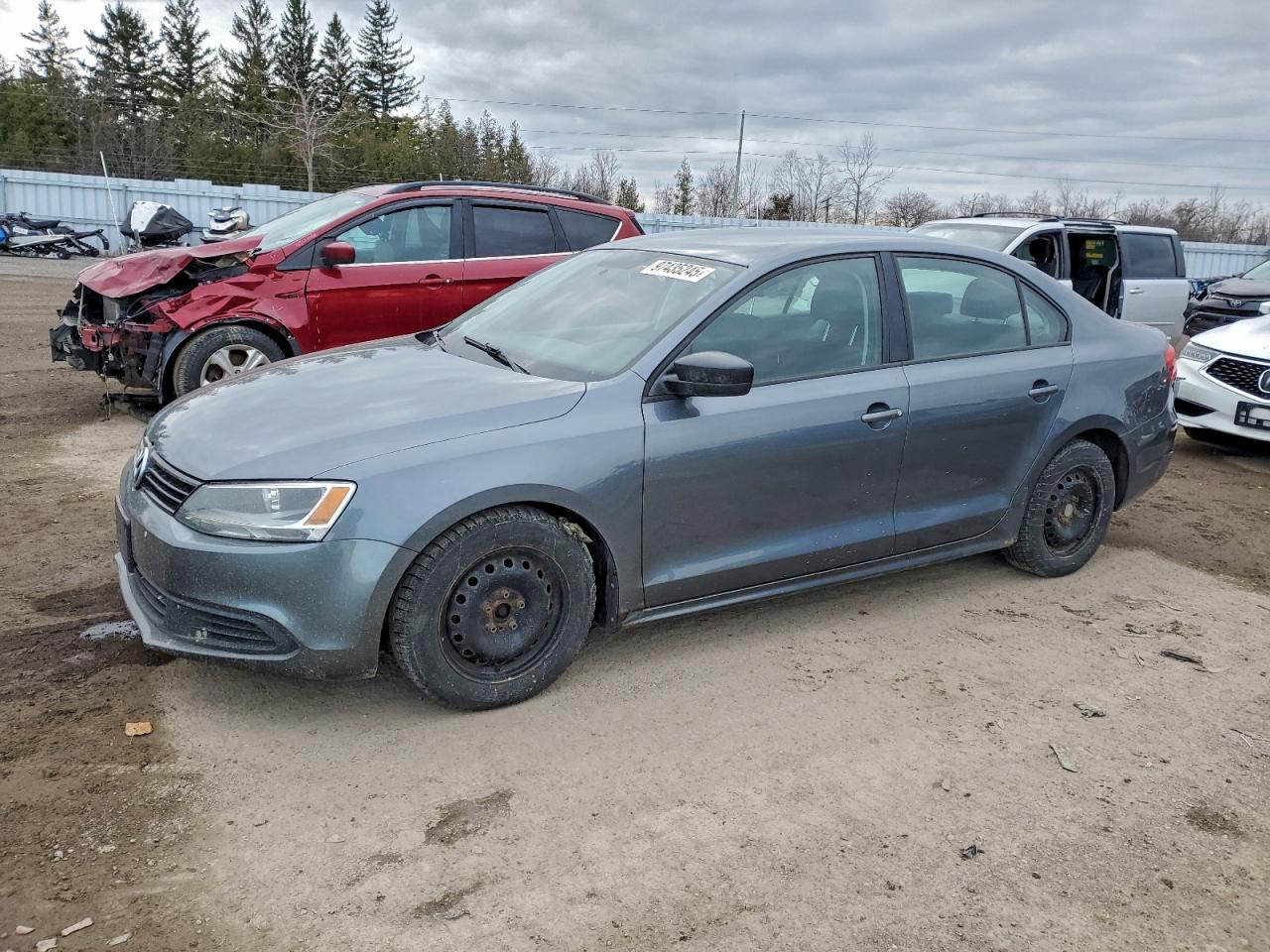 2013 Volkswagen Jetta Base Gray vin: 3VW1K7AJ1DM373594