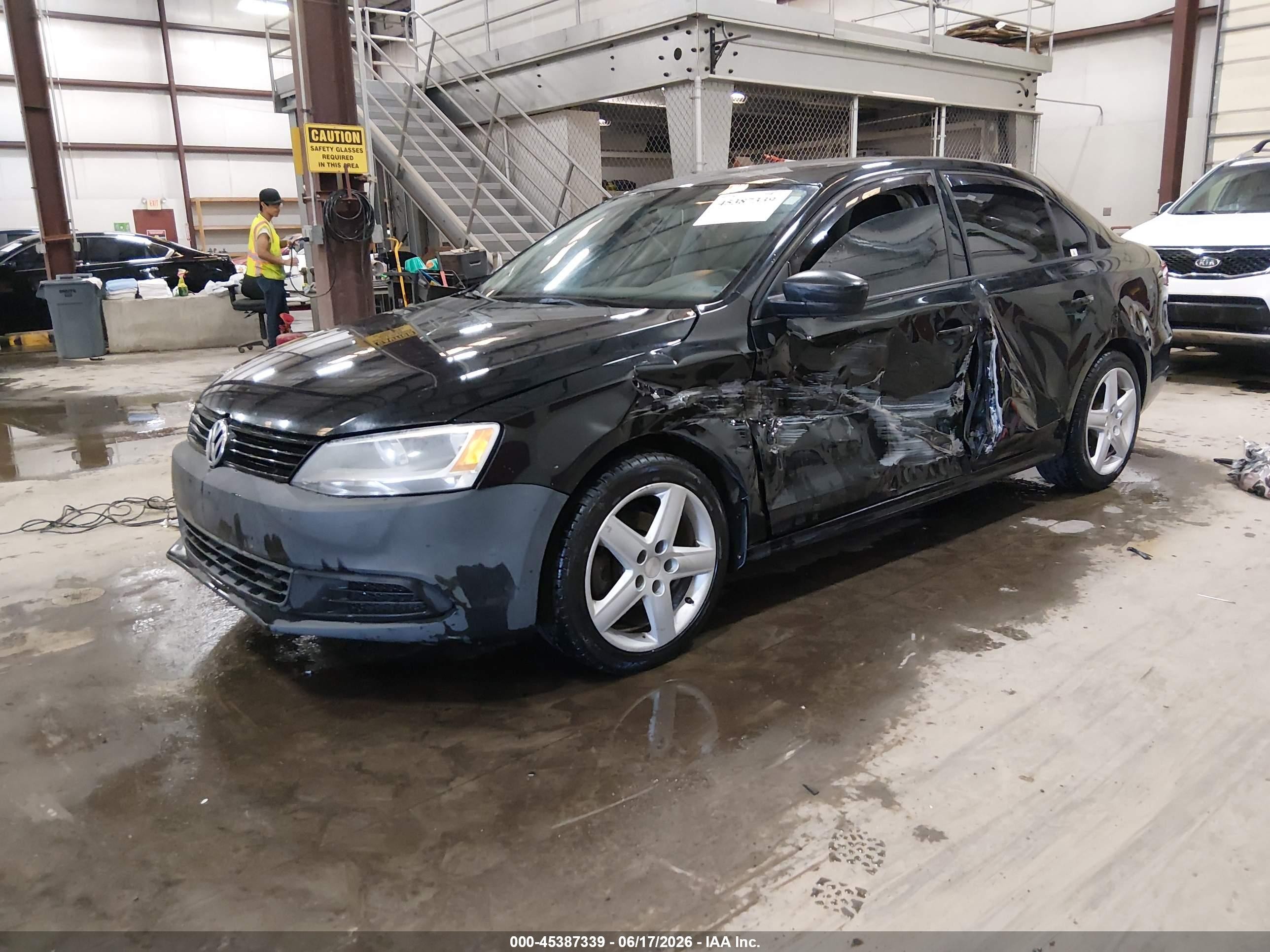 2014 Volkswagen Jetta 2.0l S Black vin: 3VW1K7AJ2EM437644