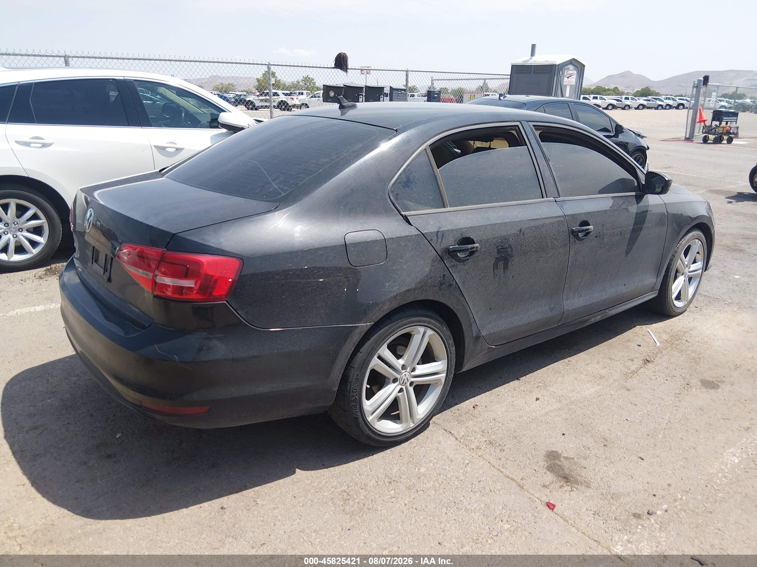 2015 Volkswagen Jetta 2.0l S Black vin: 3VW1K7AJ2FM403897