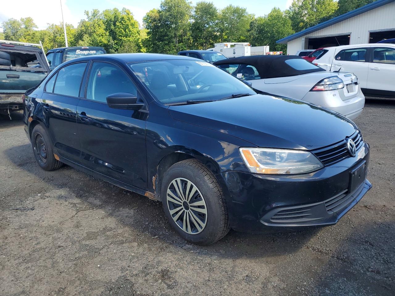 2013 Volkswagen Jetta Base Black vin: 3VW1K7AJ4DM265423