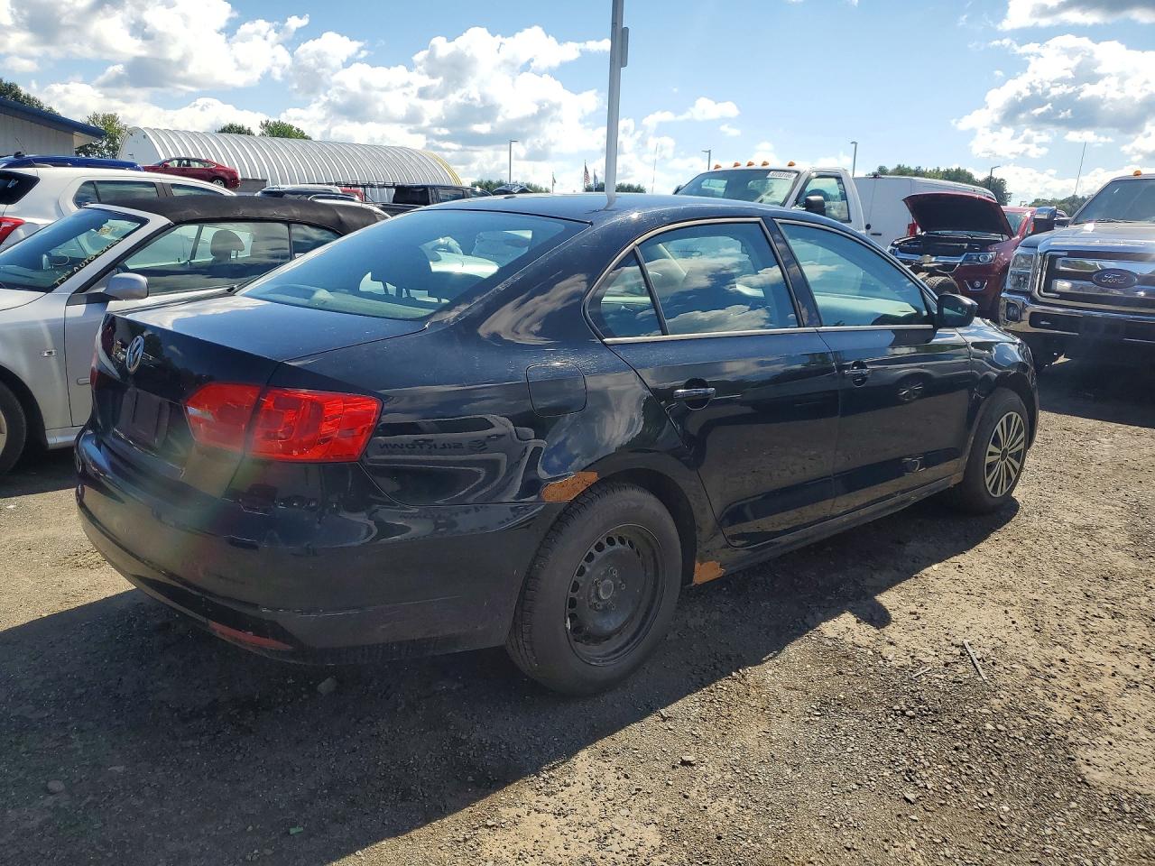 2013 Volkswagen Jetta Base Black vin: 3VW1K7AJ4DM265423