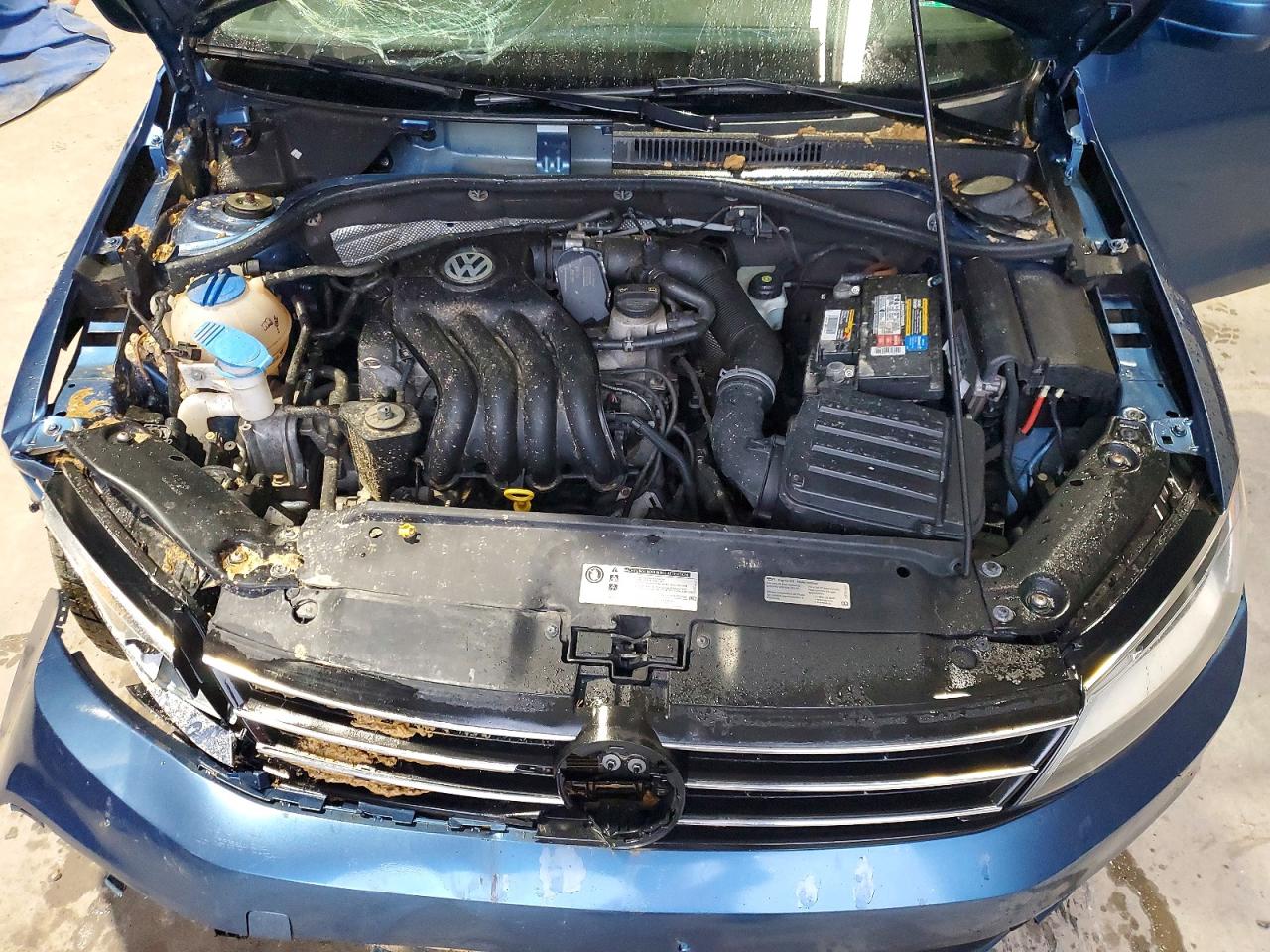 2015 Volkswagen Jetta Base Blue vin: 3VW1K7AJ4FM219867