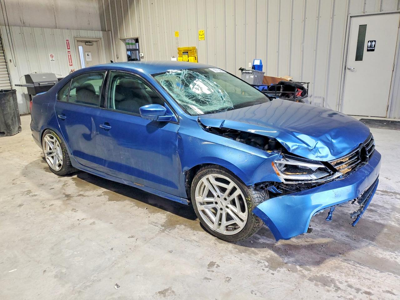 2015 Volkswagen Jetta Base Blue vin: 3VW1K7AJ4FM219867
