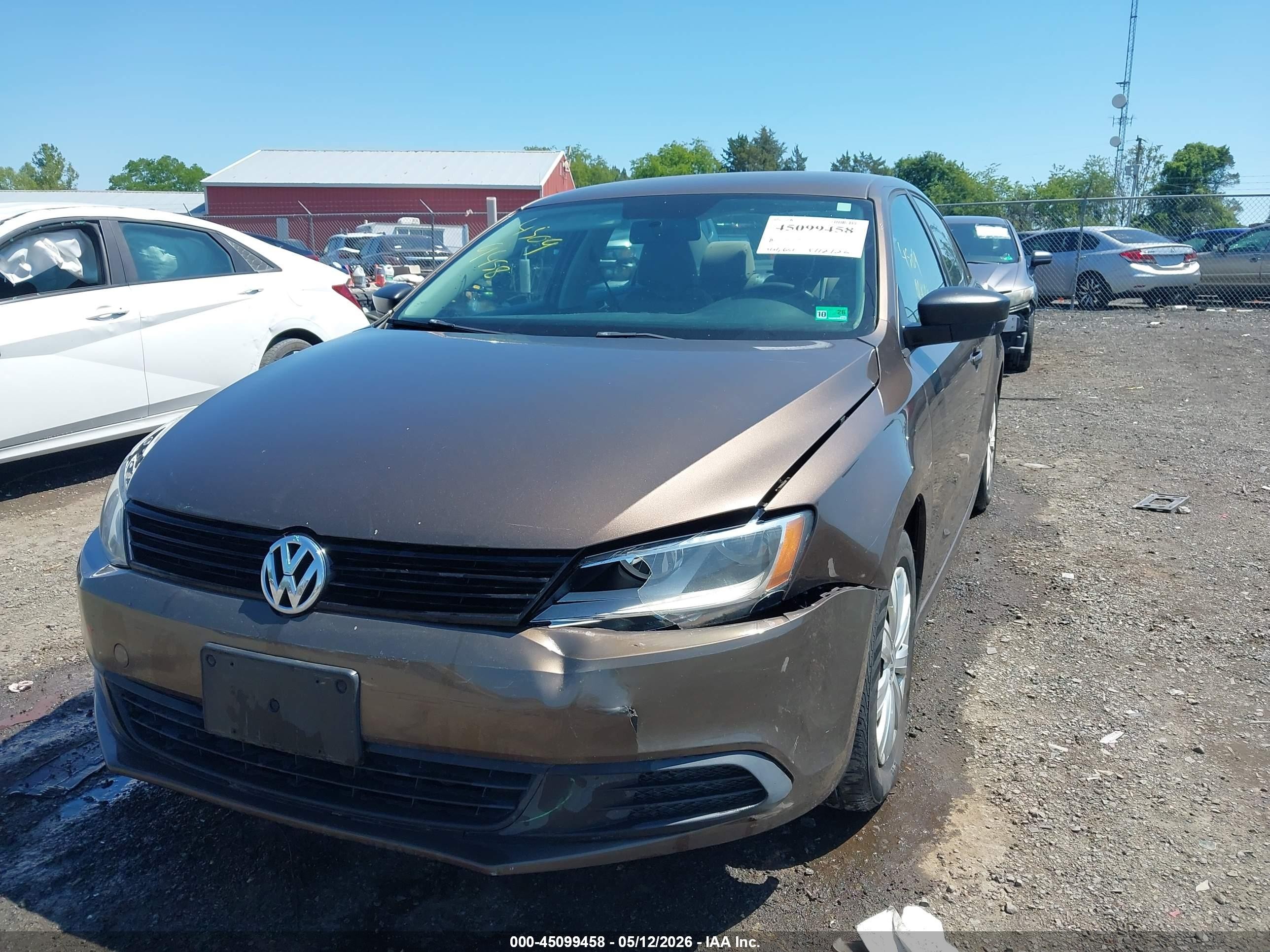2012 Volkswagen Jetta 2.0l S Brown vin: 3VW1K7AJ5CM466844
