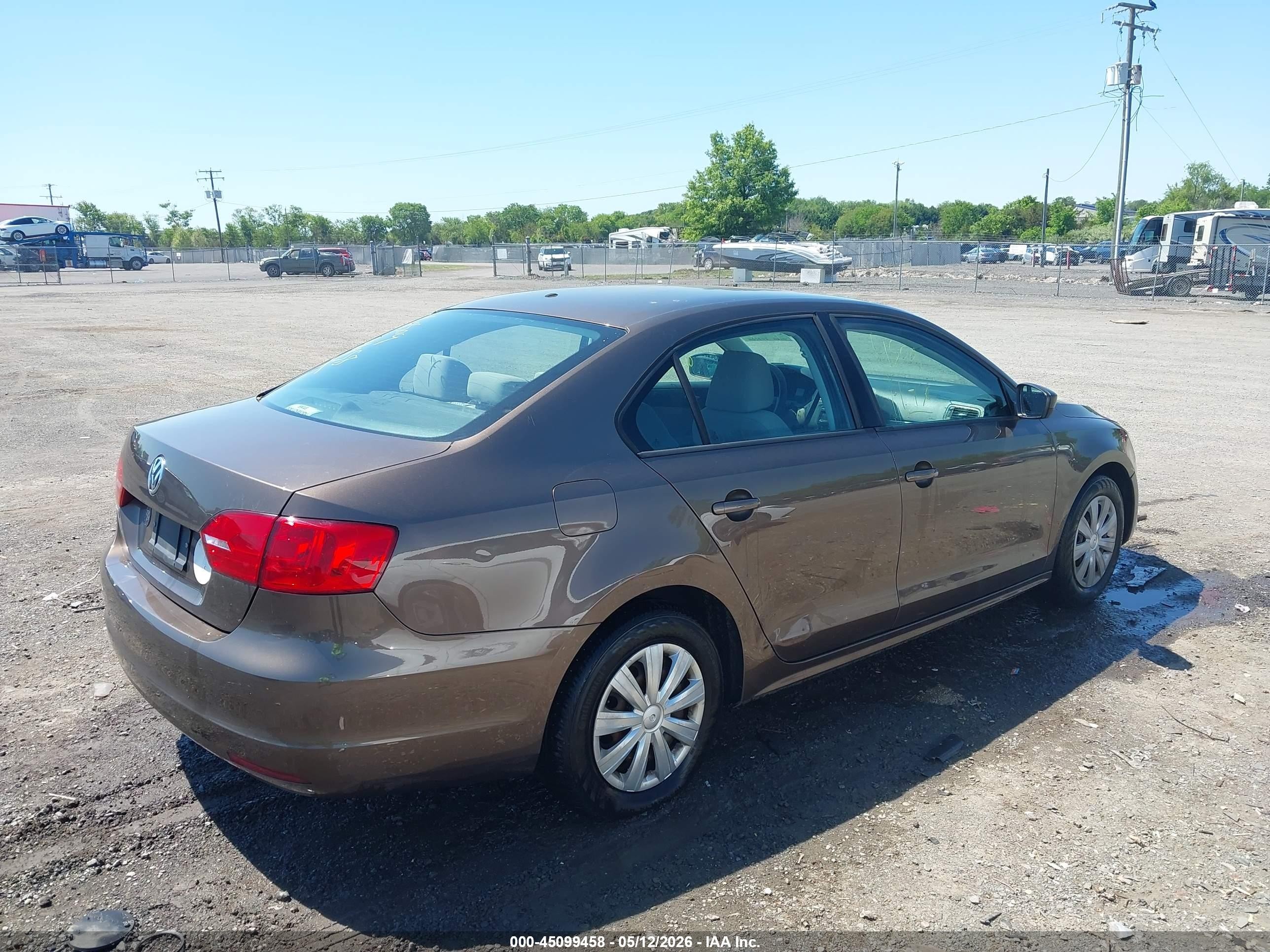 2012 Volkswagen Jetta 2.0l S Brown vin: 3VW1K7AJ5CM466844