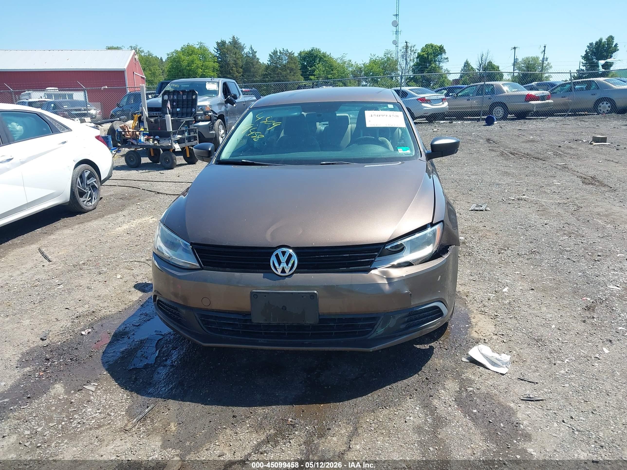 2012 Volkswagen Jetta 2.0l S Brown vin: 3VW1K7AJ5CM466844
