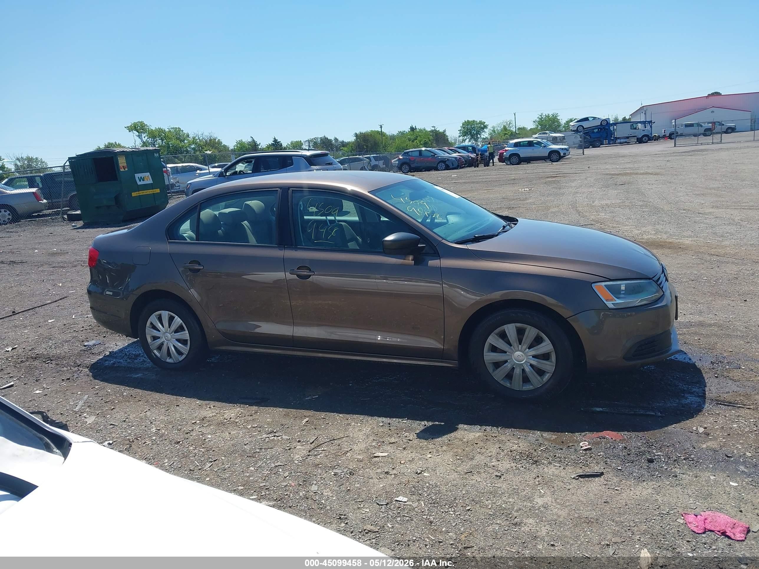 2012 Volkswagen Jetta 2.0l S Brown vin: 3VW1K7AJ5CM466844