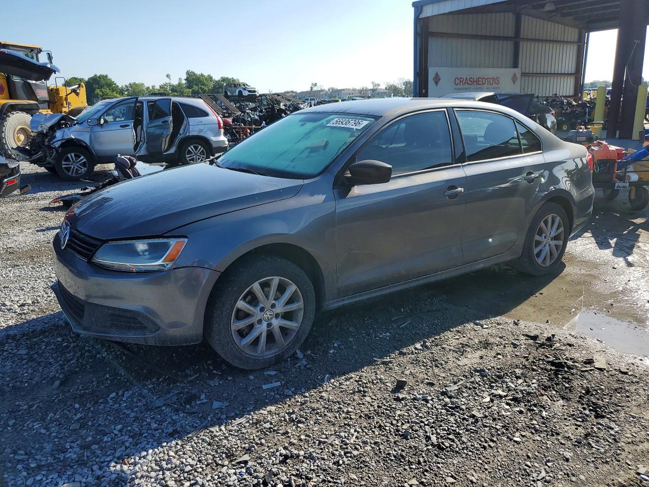 2014 Volkswagen Jetta Base Gray vin: 3VW1K7AJ5EM387175