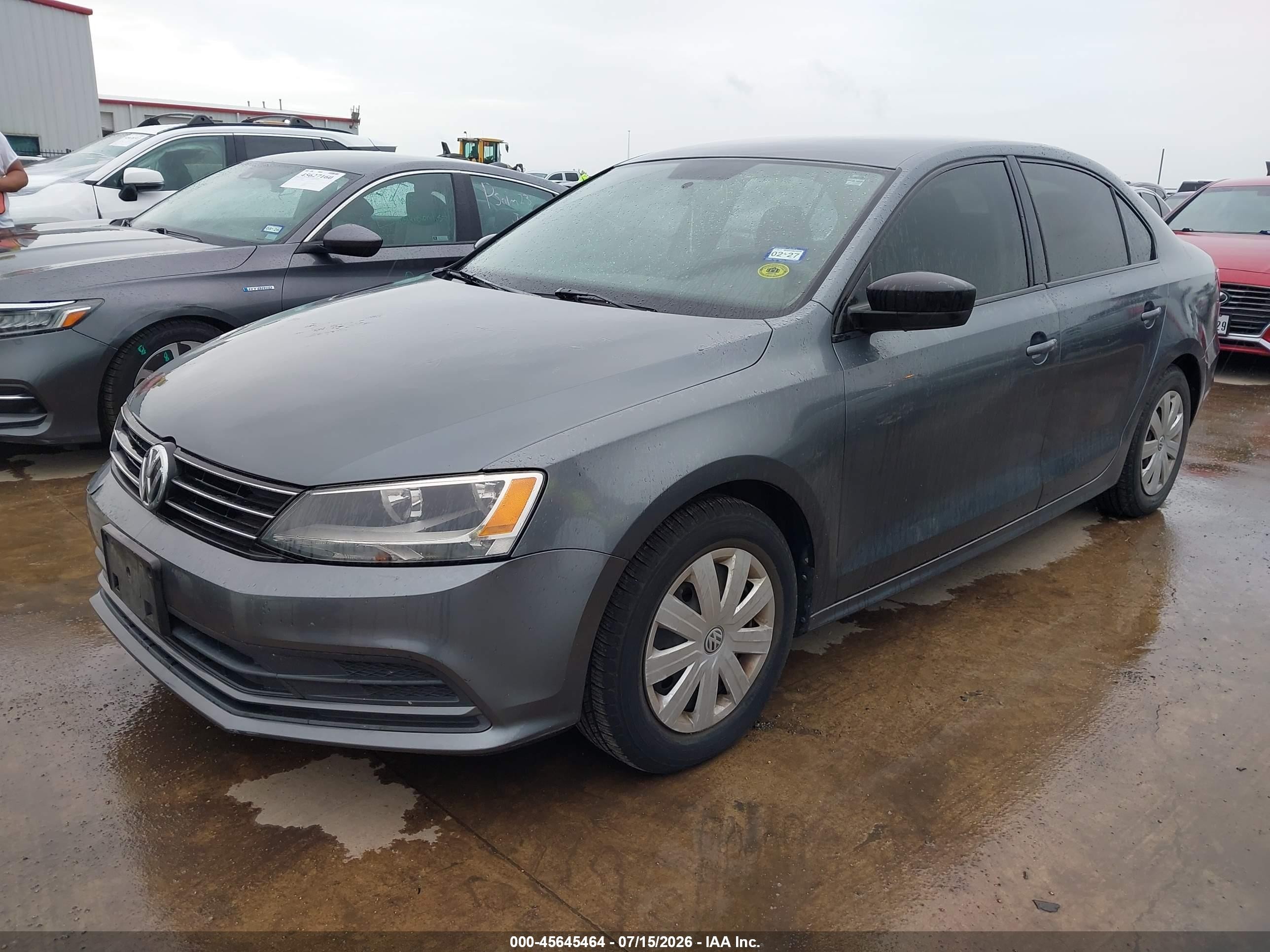 2015 Volkswagen Jetta 2.0l S Gray vin: 3VW1K7AJ5FM291760