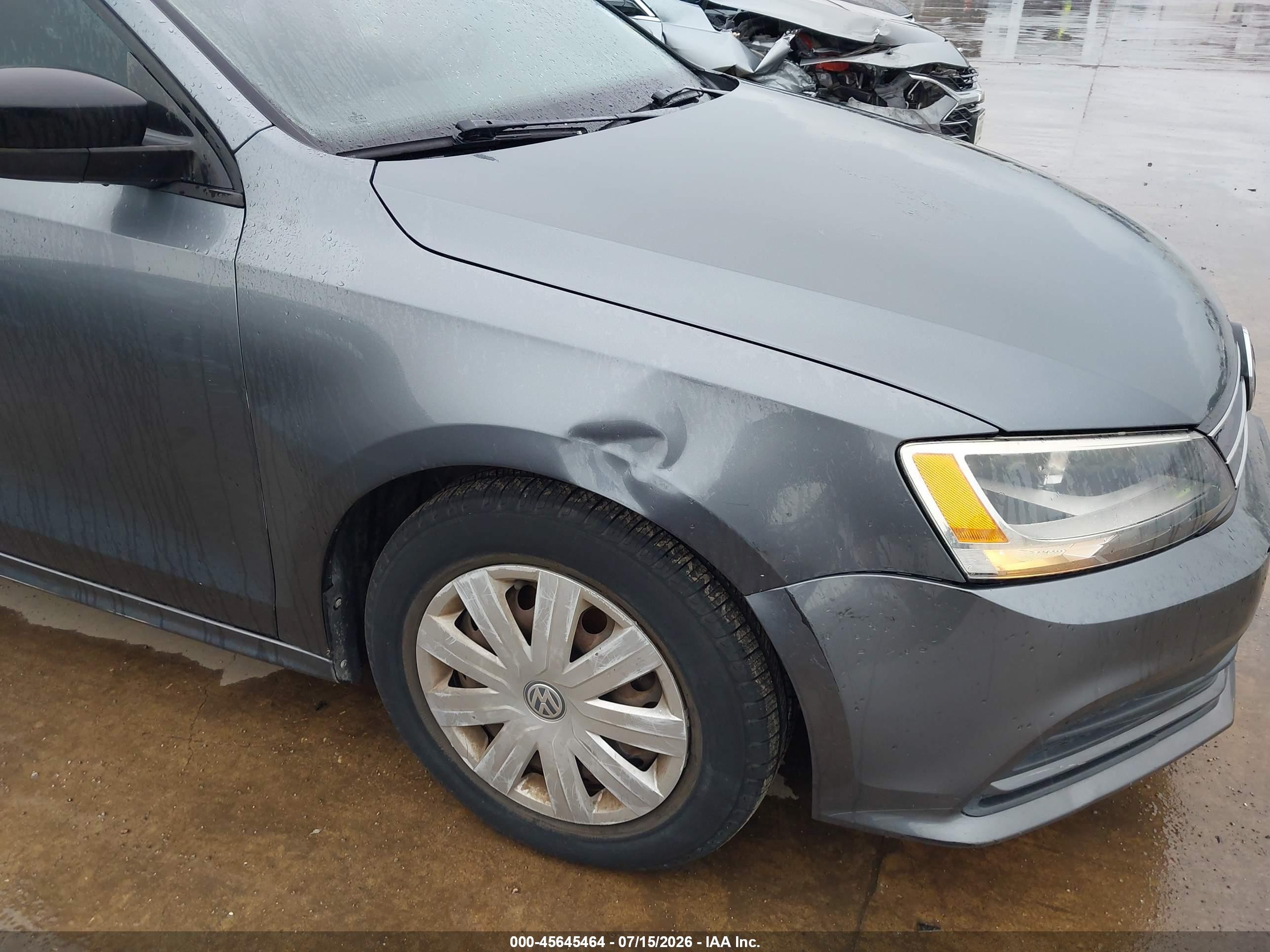 2015 Volkswagen Jetta 2.0l S Gray vin: 3VW1K7AJ5FM291760