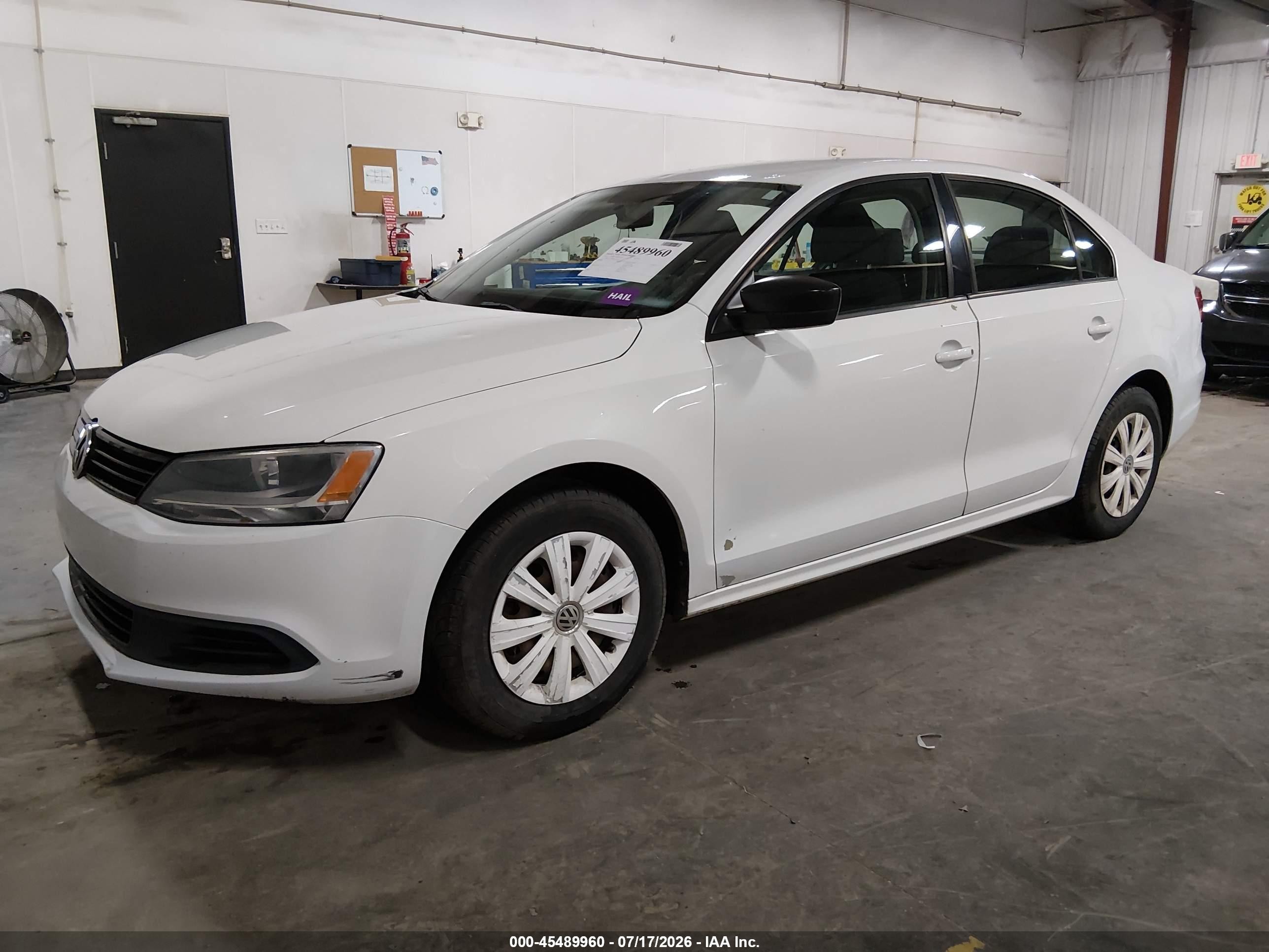 2014 Volkswagen Jetta 2.0l S White vin: 3VW1K7AJ6EM324392