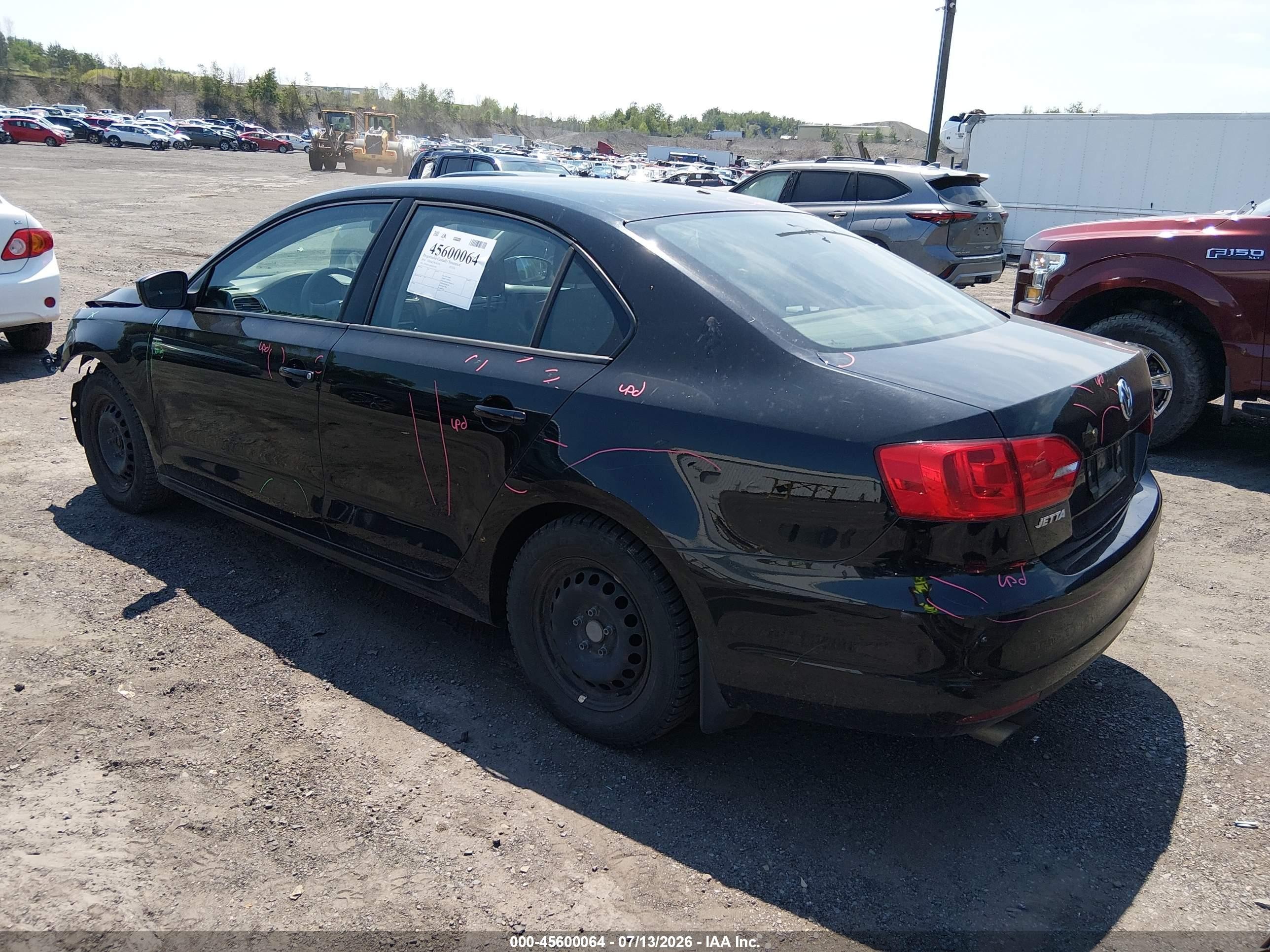 2014 Volkswagen Jetta 2.0l S Черный vin: 3VW1K7AJ6EM324781
