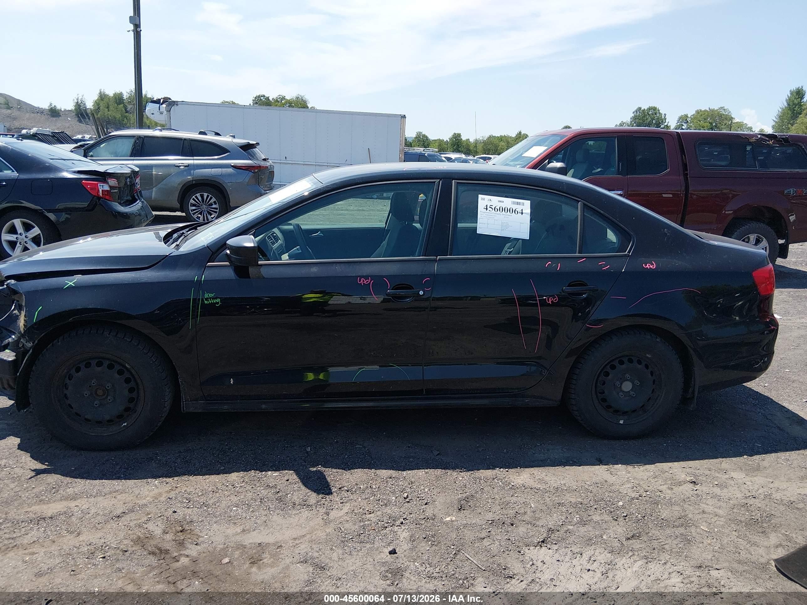 2014 Volkswagen Jetta 2.0l S Черный vin: 3VW1K7AJ6EM324781