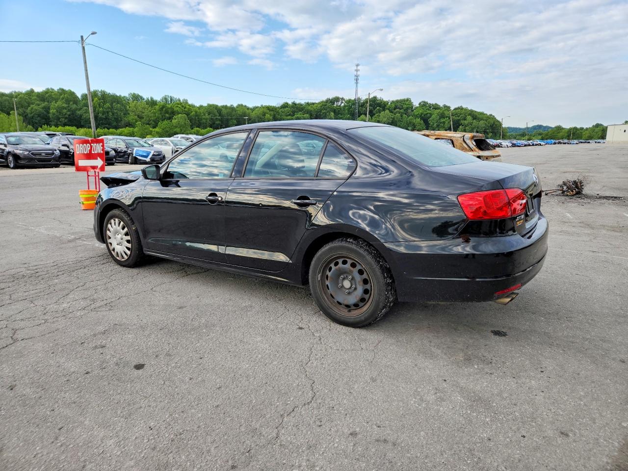 2012 Volkswagen Jetta Base Black vin: 3VW1K7AJ7CM348875