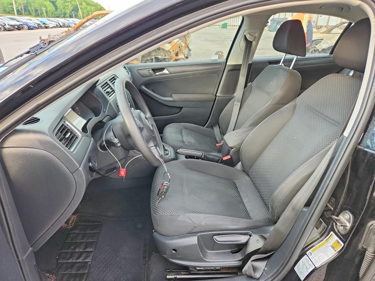 2012 Volkswagen Jetta Base Black vin: 3VW1K7AJ7CM348875