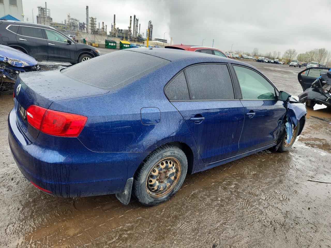 2014 Volkswagen Jetta Base Blue vin: 3VW1K7AJ7EM404445