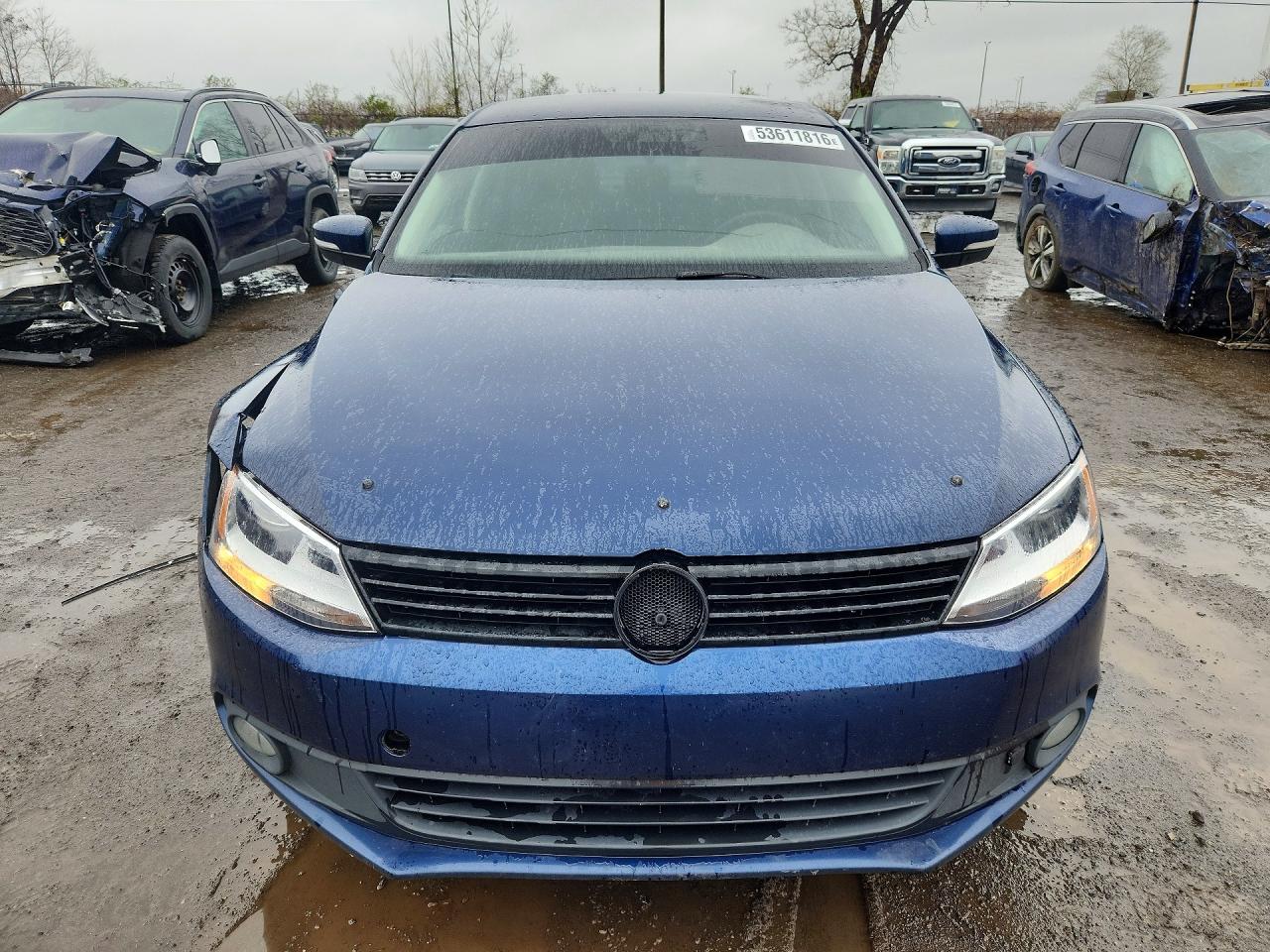 2014 Volkswagen Jetta Base Blue vin: 3VW1K7AJ7EM404445