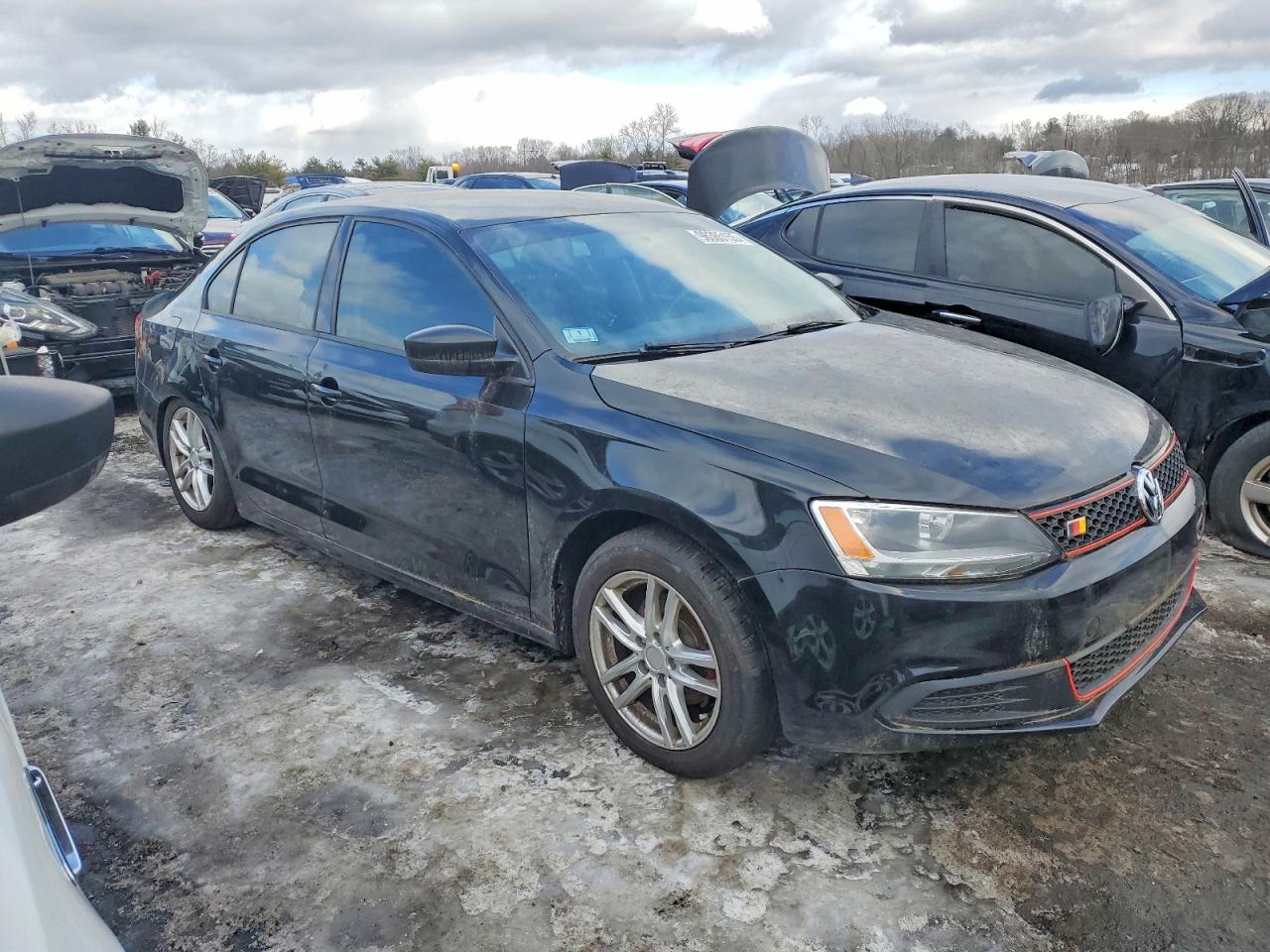 2014 Volkswagen Jetta Base Black vin: 3VW1K7AJ8EM333496