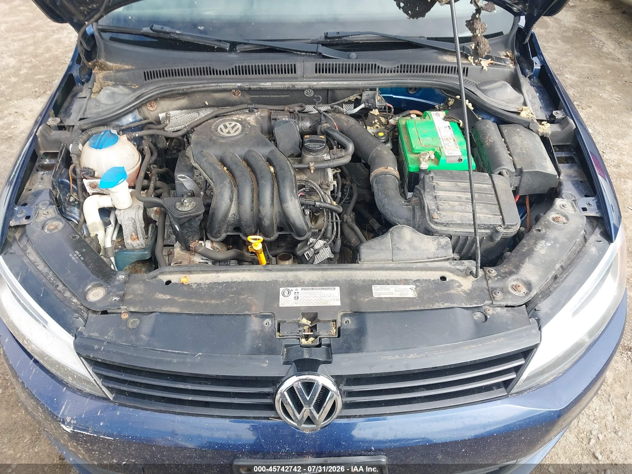 2013 Volkswagen Jetta 2.0l S Blue vin: 3VW1K7AJ9DM257107