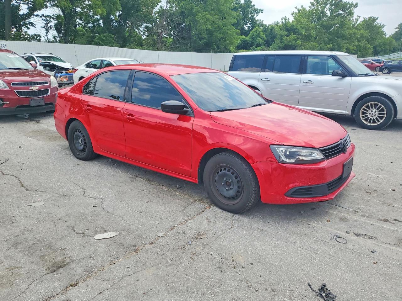 2014 Volkswagen Jetta Base Красный vin: 3VW1K7AJ9EM444266