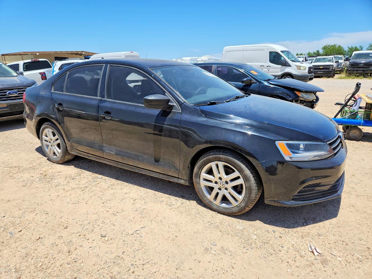 2015 Volkswagen Jetta Base Черный vin: 3VW1K7AJ9FM226460