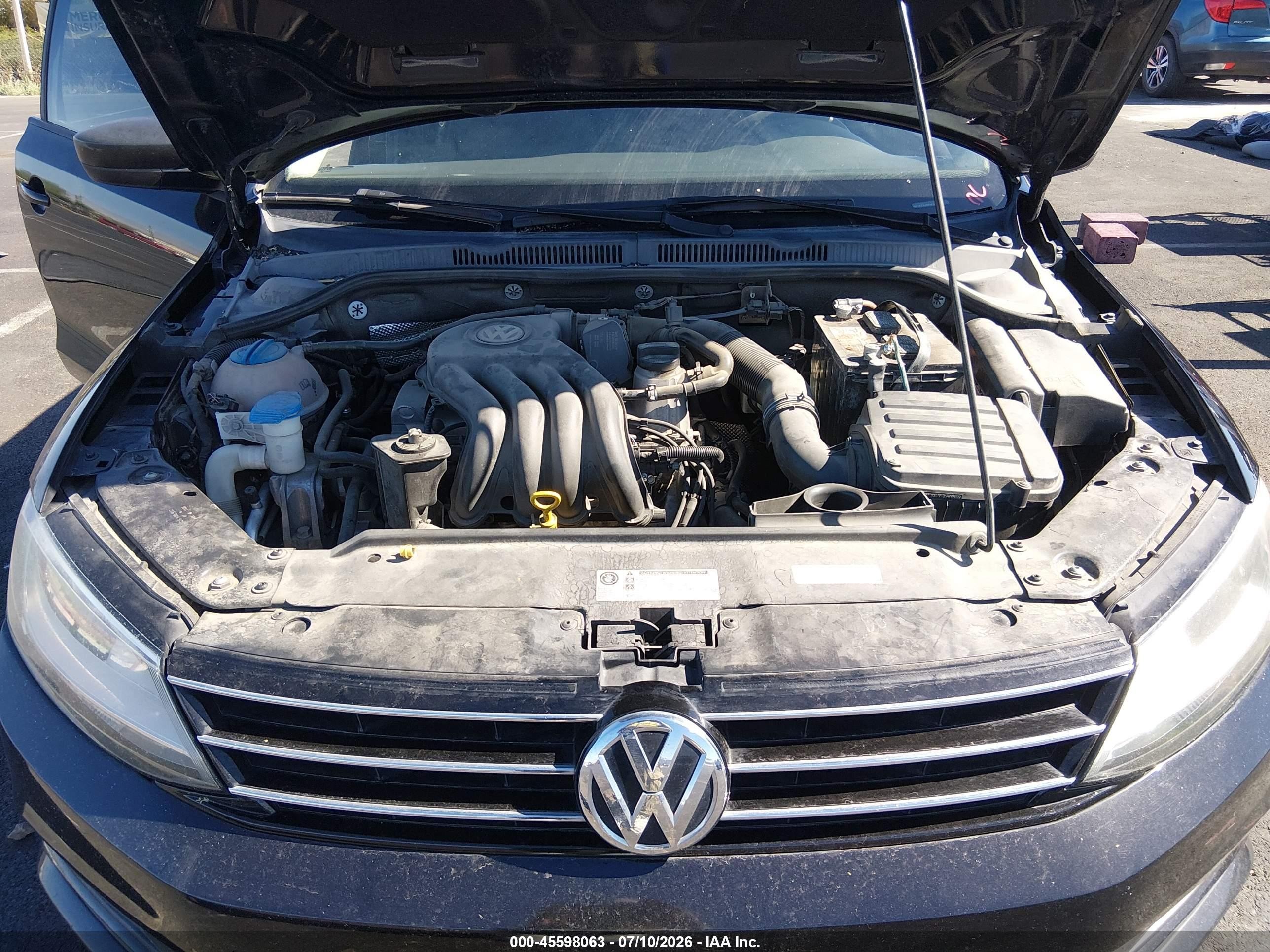 2015 Volkswagen Jetta 2.0l S Black vin: 3VW1K7AJ9FM344220