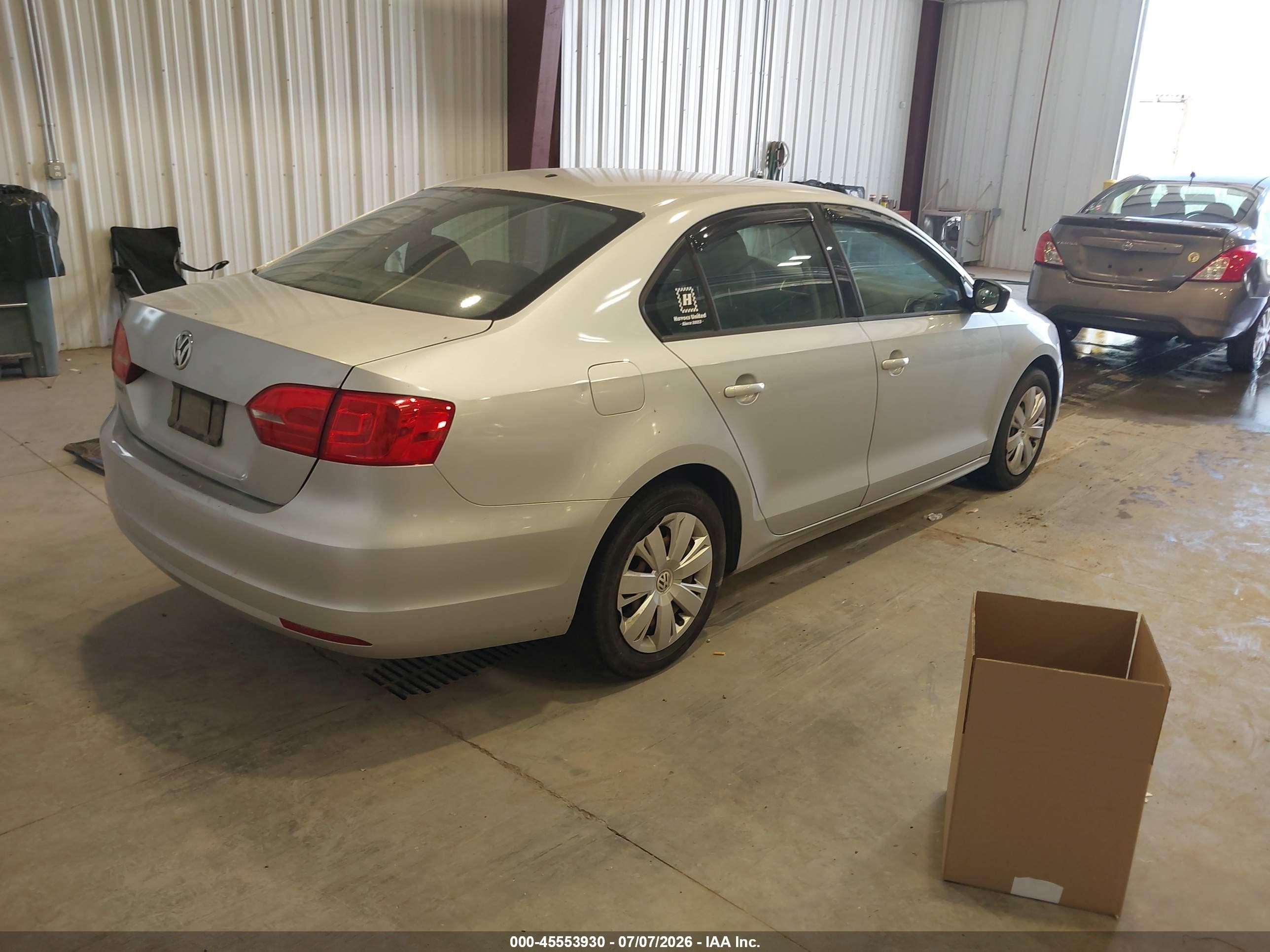 2012 Volkswagen Jetta 2.0l S Silver vin: 3VW1K7AJXCM389260