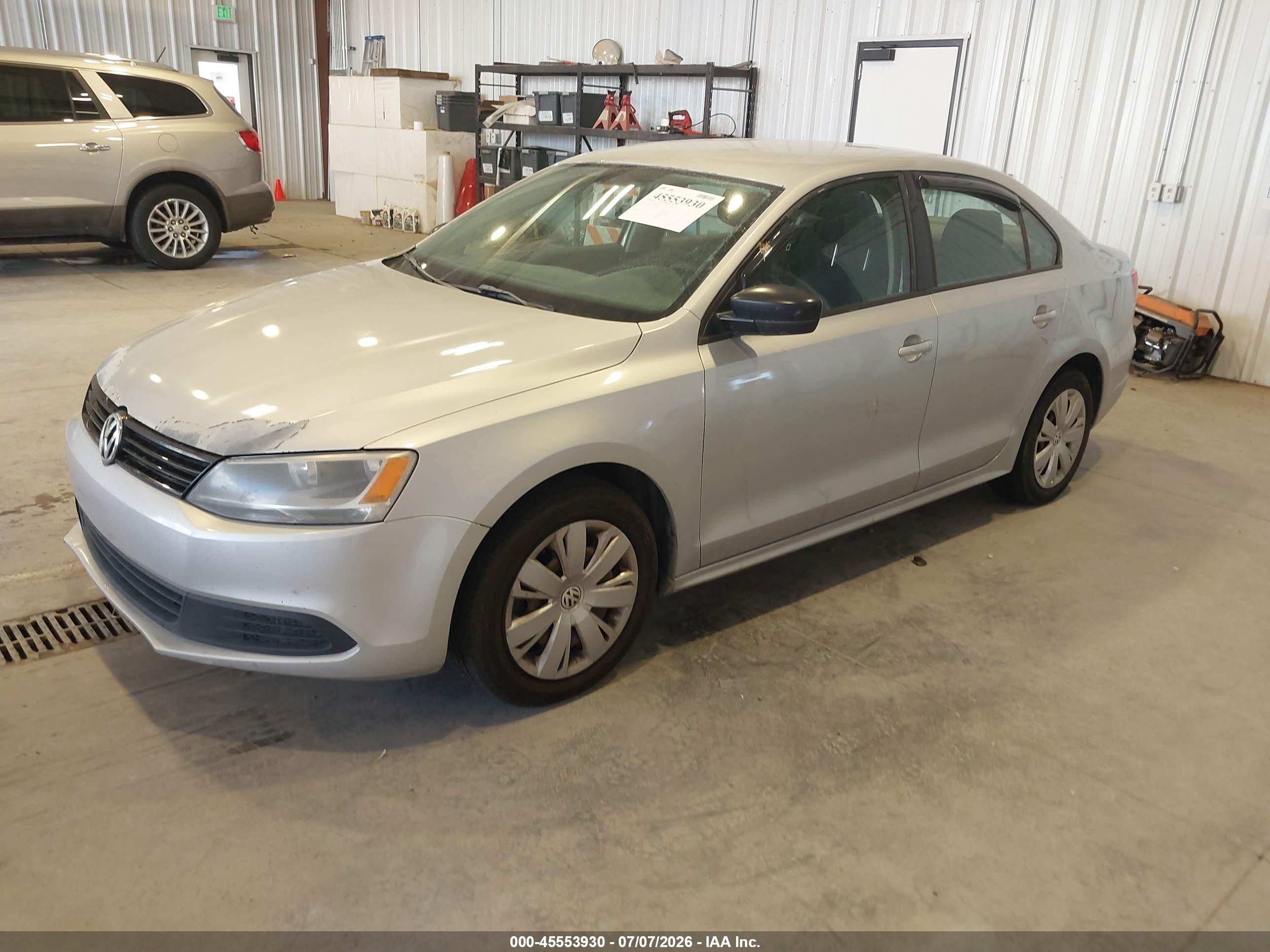 2012 Volkswagen Jetta 2.0l S Silver vin: 3VW1K7AJXCM389260