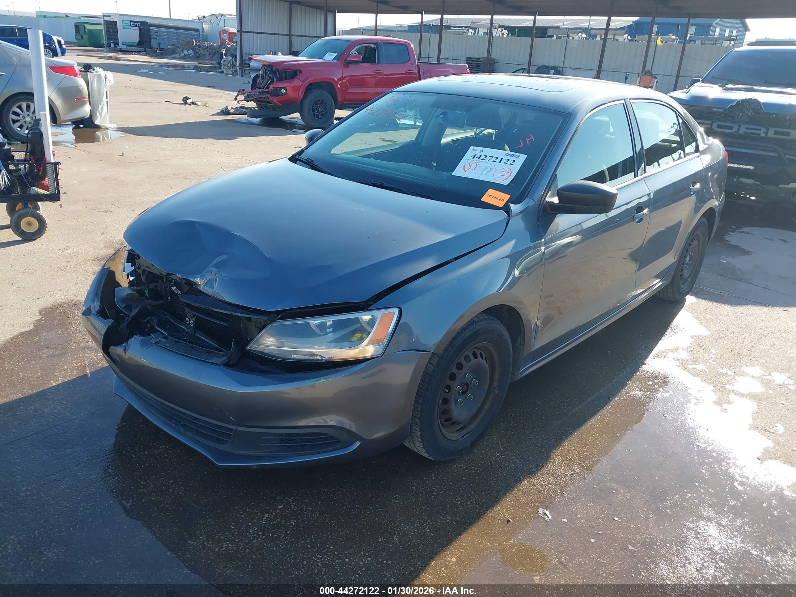 2013 Volkswagen Jetta 2.0l S Gray vin: 3VW1K7AJXDM285269