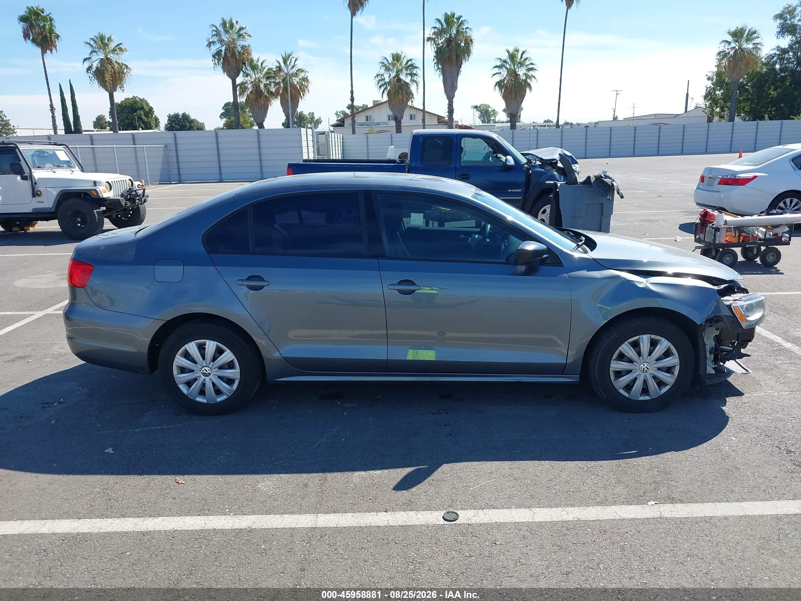 2013 Volkswagen Jetta 2.0l S Gray vin: 3VW1K7AJXDM287958