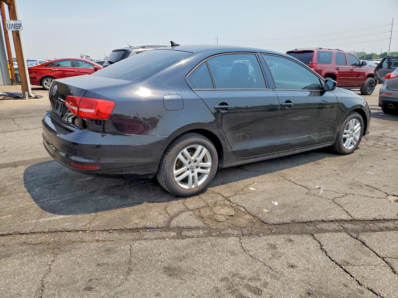 2015 Volkswagen Jetta Base Black vin: 3VW1K7AJXFM230095
