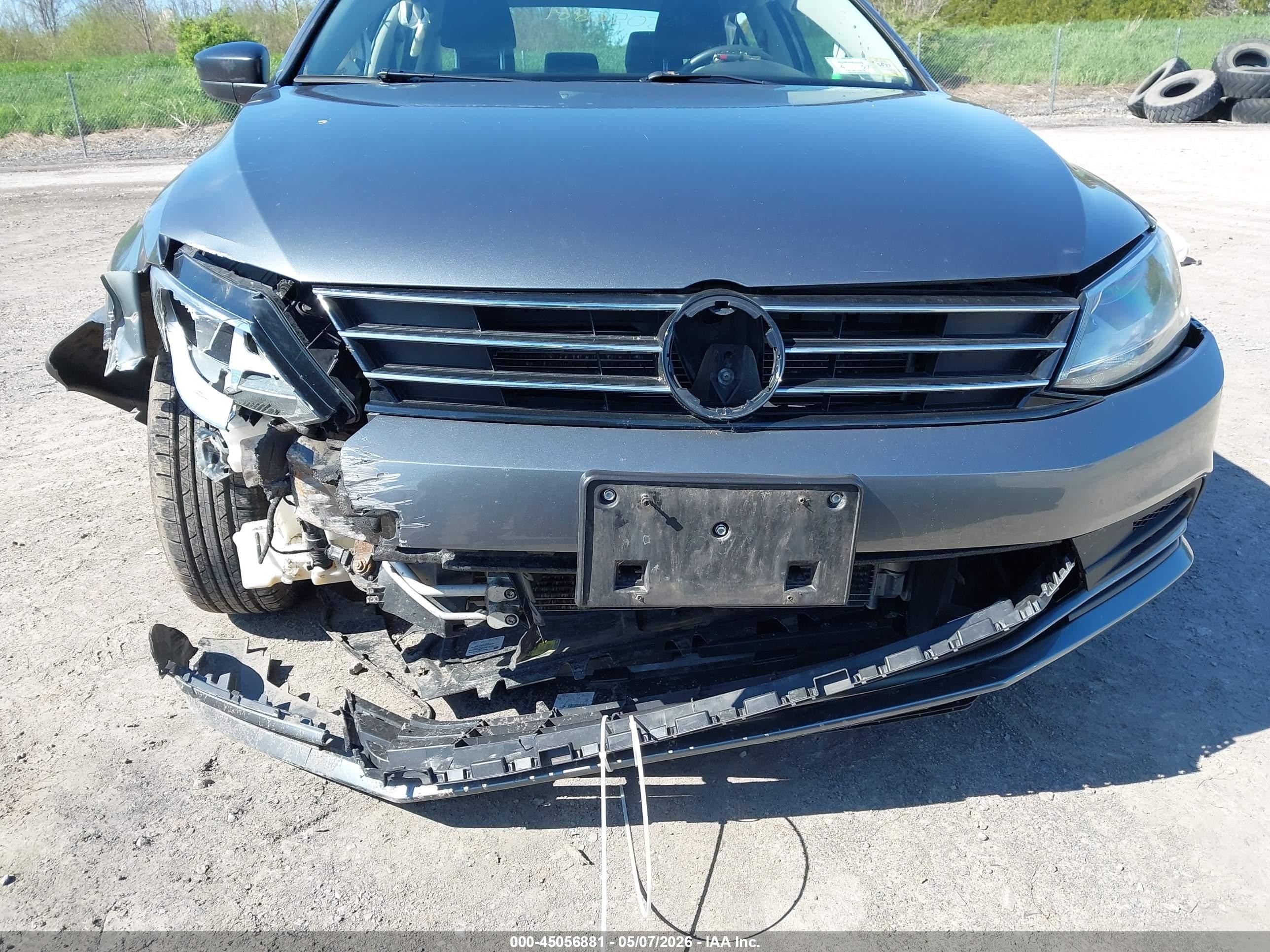2015 Volkswagen Jetta 2.0l S Gray vin: 3VW1K7AJXFM357834
