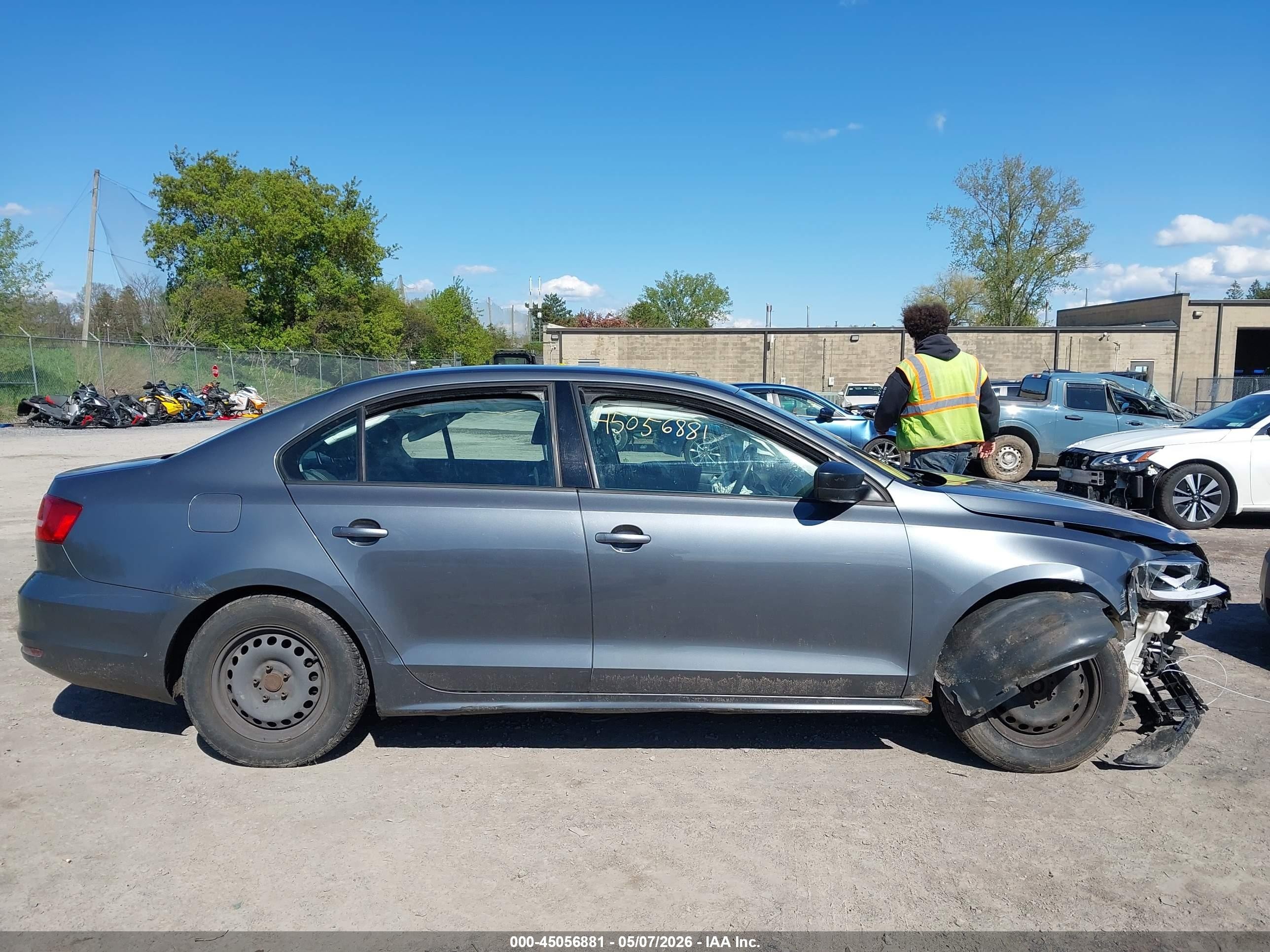 2015 Volkswagen Jetta 2.0l S Gray vin: 3VW1K7AJXFM357834