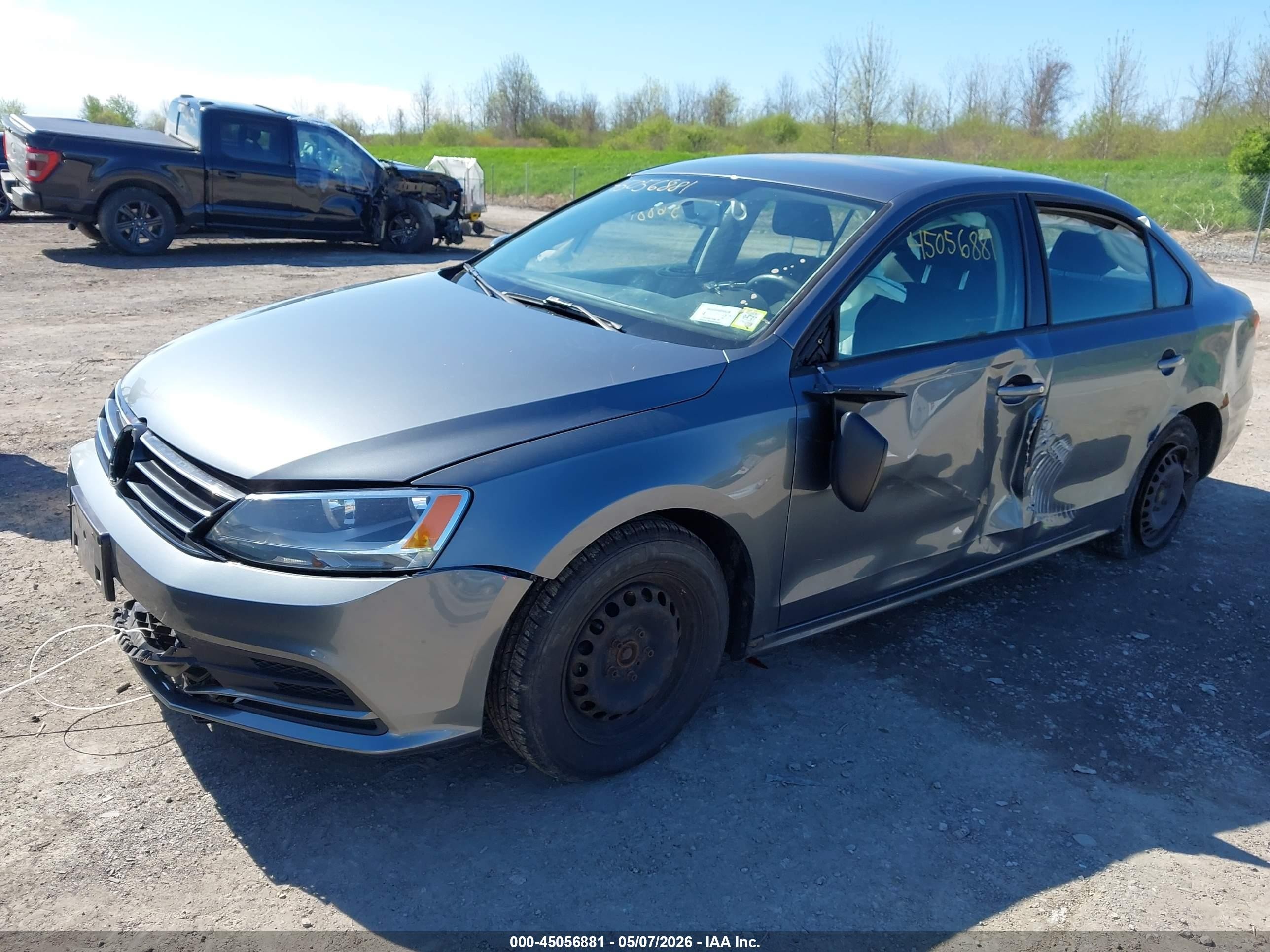 2015 Volkswagen Jetta 2.0l S Gray vin: 3VW1K7AJXFM357834