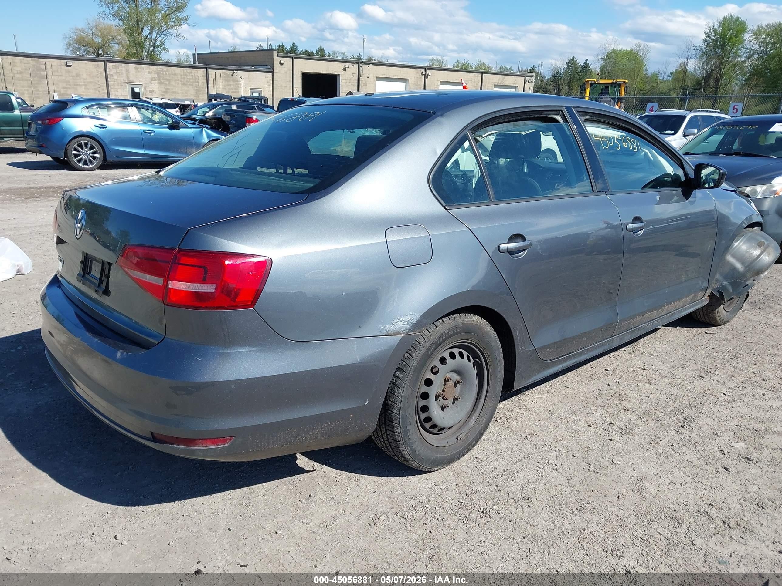 2015 Volkswagen Jetta 2.0l S Gray vin: 3VW1K7AJXFM357834