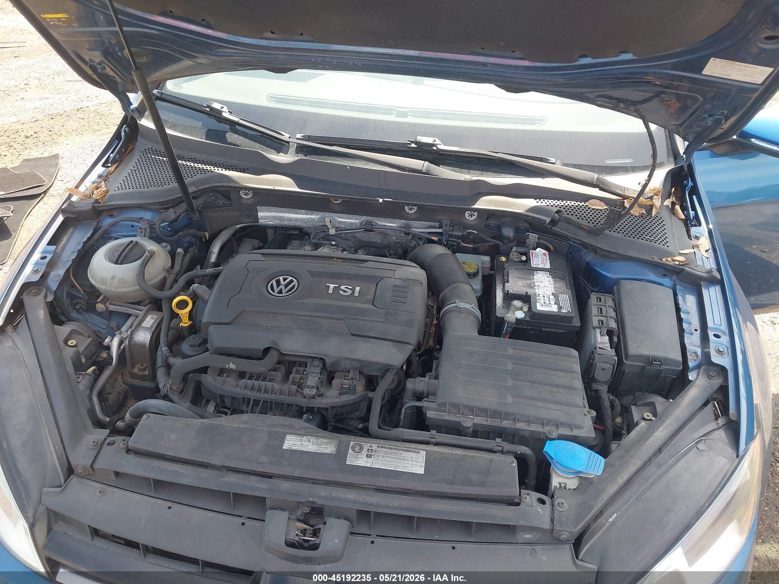 2015 Volkswagen Golf Tsi S 4-door Blue vin: 3VW217AU0FM030375