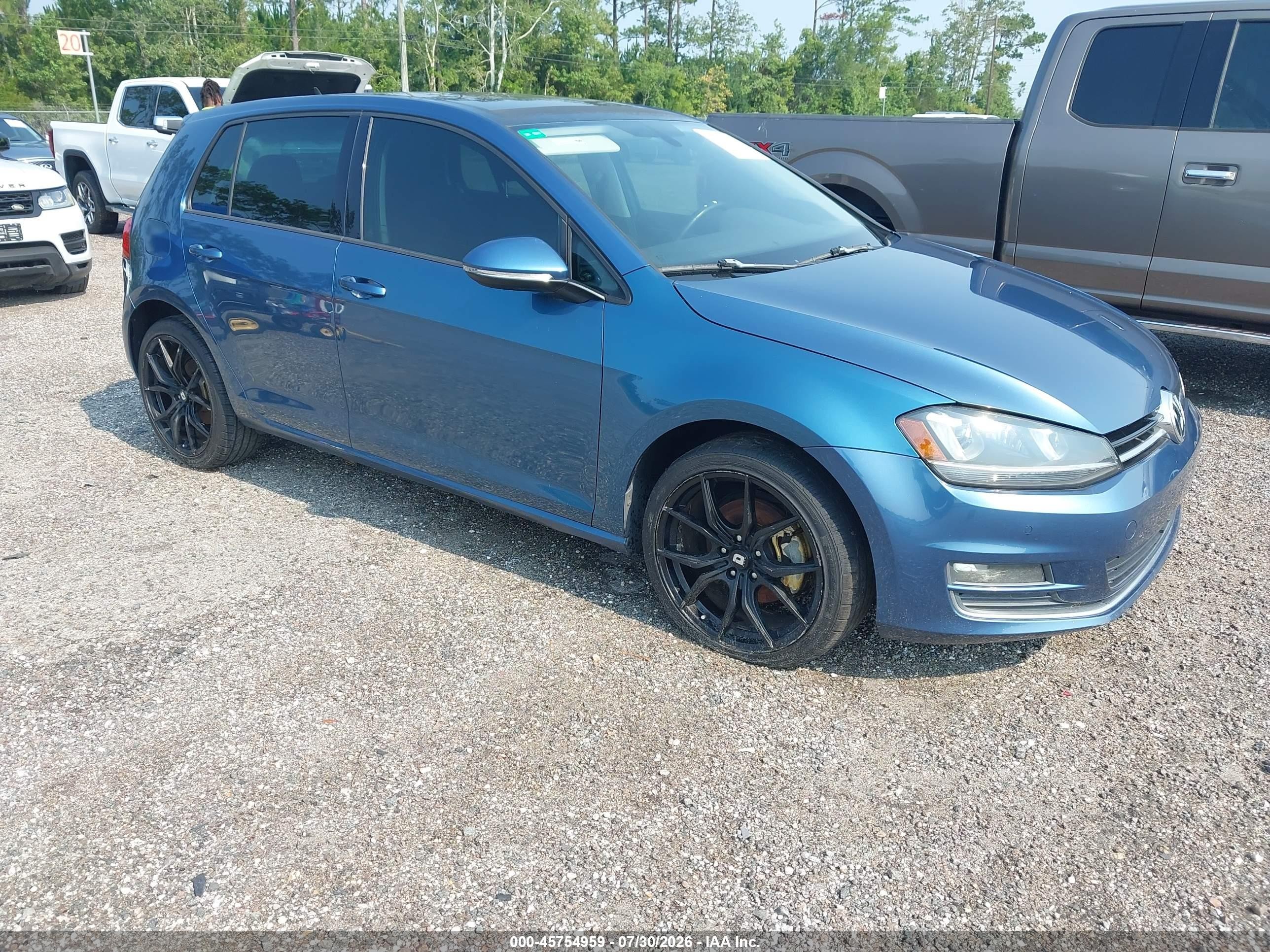 2015 Volkswagen Golf Tsi Sel 4-door Blue vin: 3VW217AU2FM019684