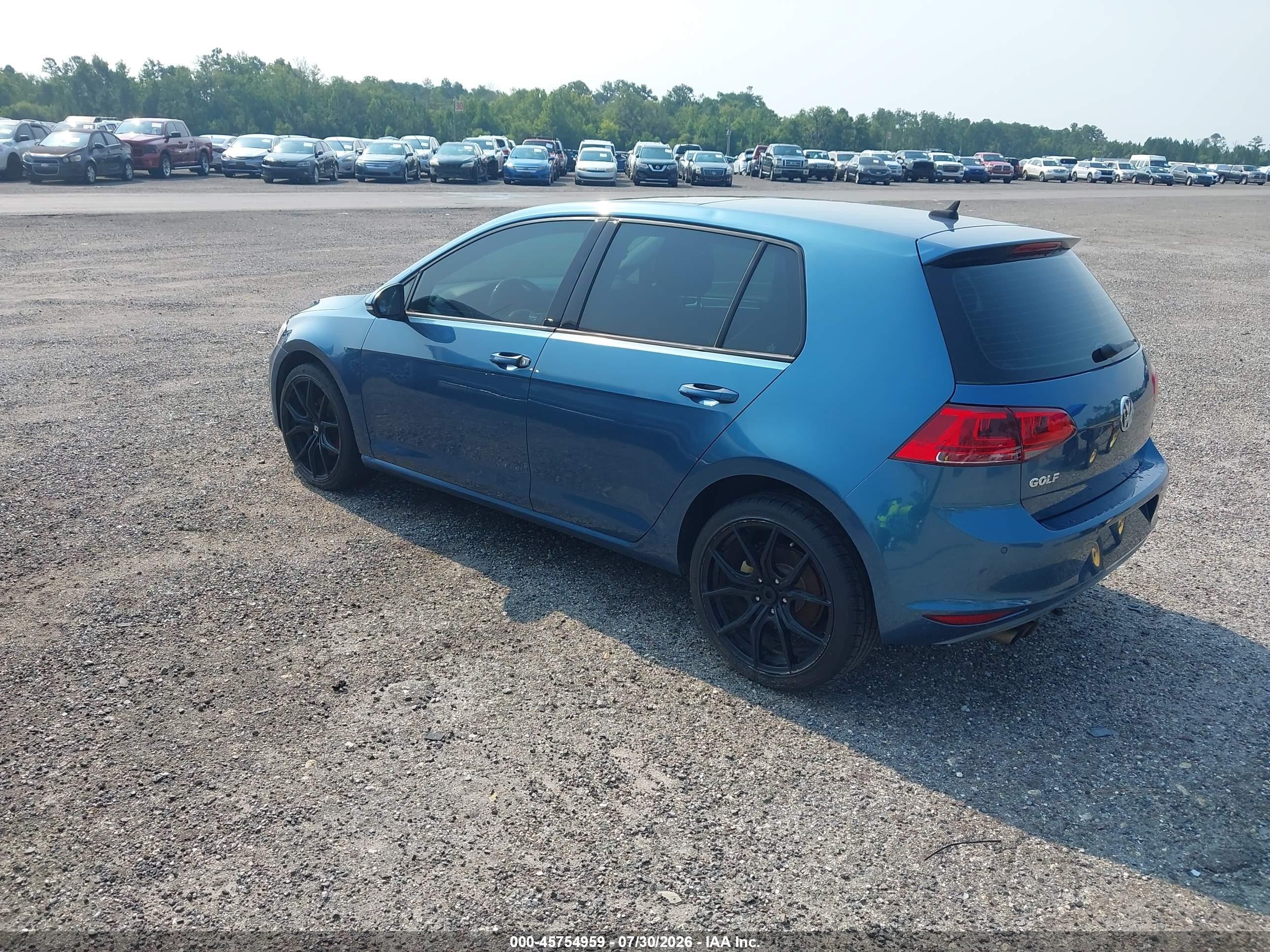 2015 Volkswagen Golf Tsi Sel 4-door Blue vin: 3VW217AU2FM019684