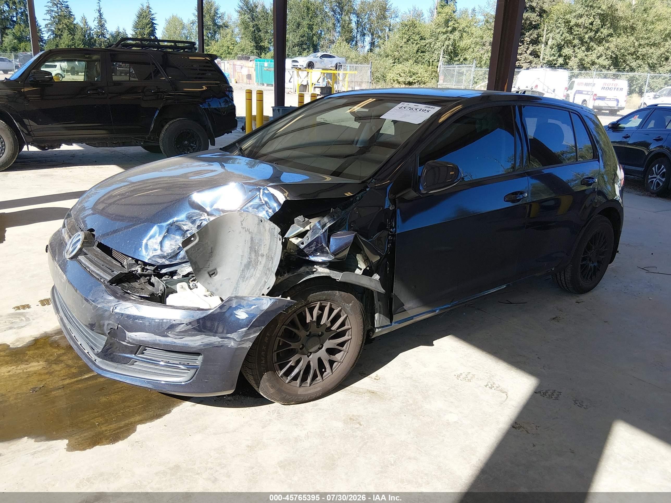 2015 Volkswagen Golf Tsi S 4-door Blue vin: 3VW217AU4FM041699