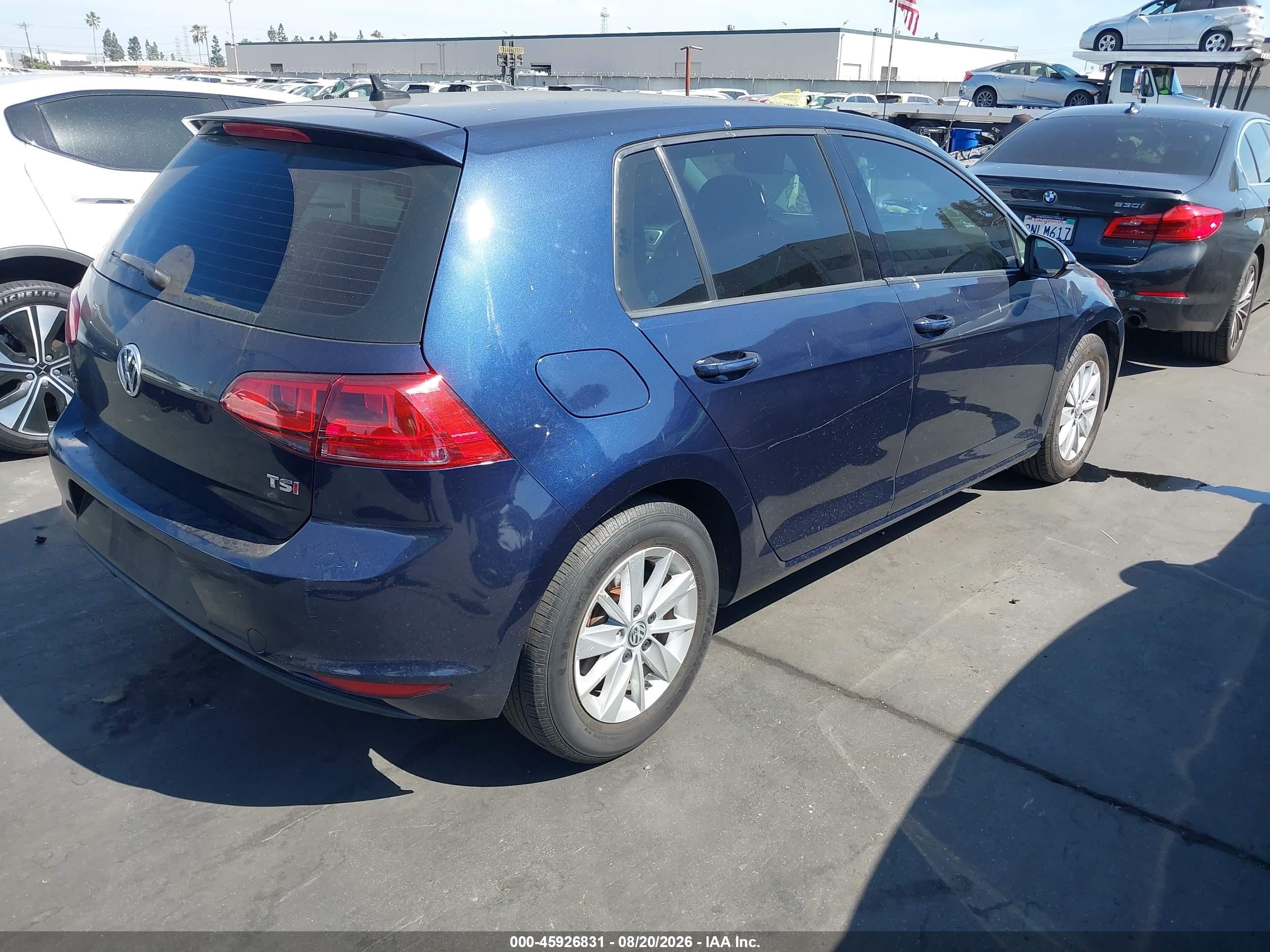2015 Volkswagen Golf Tsi S 4-door Dark Blue vin: 3VW217AU4FM082575