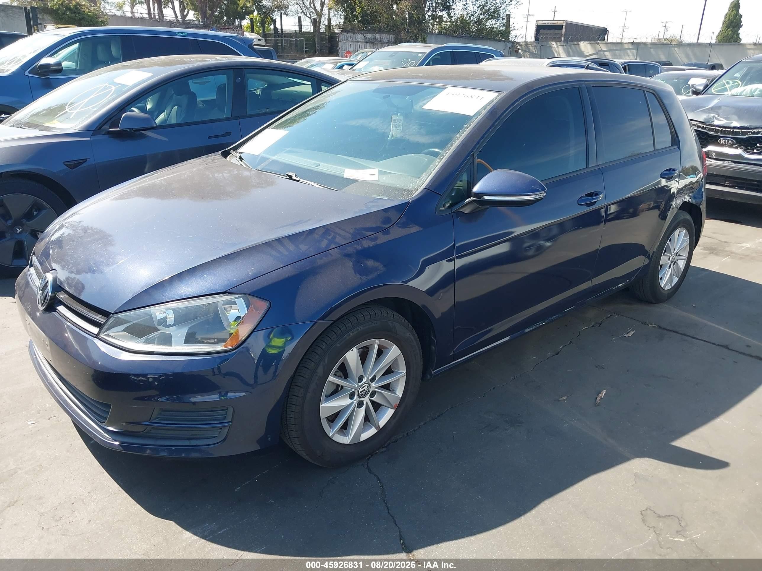 2015 Volkswagen Golf Tsi S 4-door Dark Blue vin: 3VW217AU4FM082575