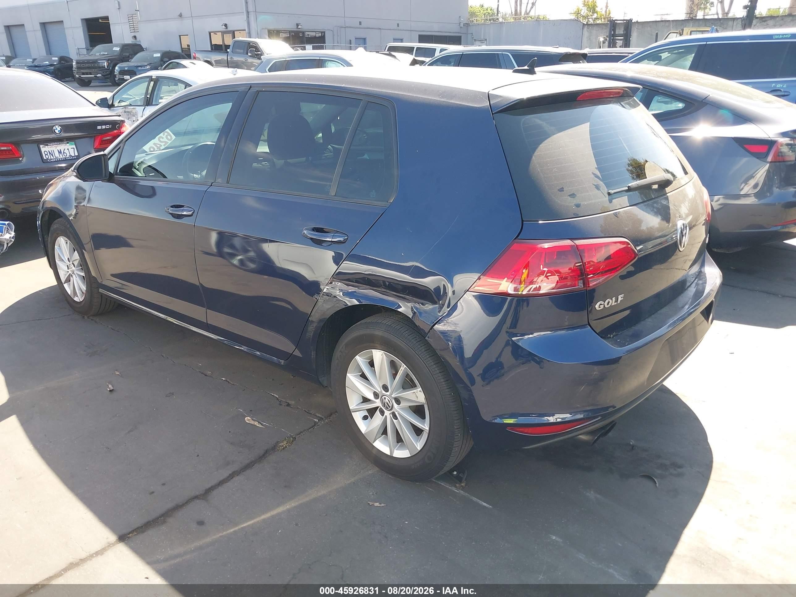 2015 Volkswagen Golf Tsi S 4-door Dark Blue vin: 3VW217AU4FM082575