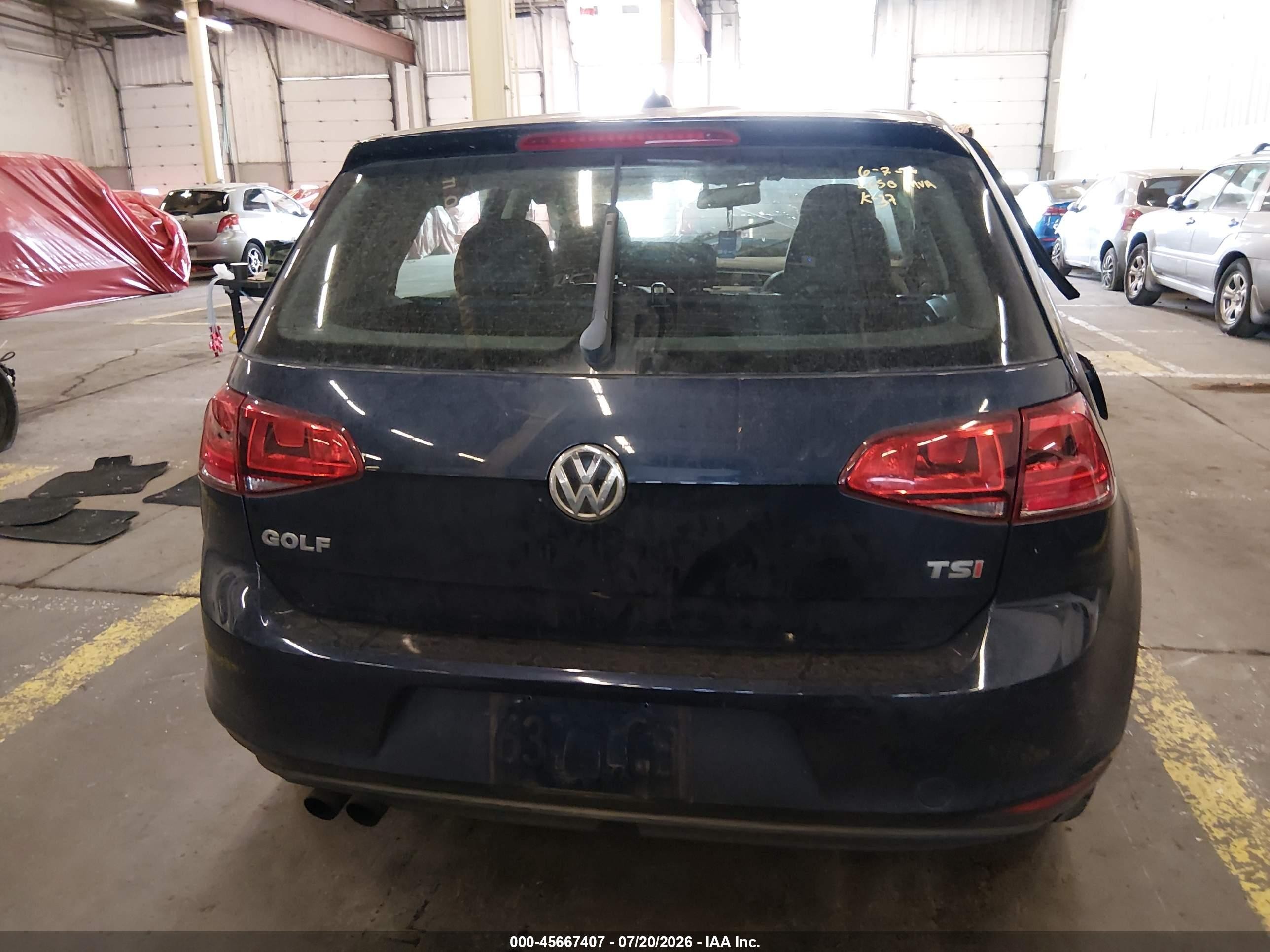2015 Volkswagen Golf Tsi S 4-door Blue vin: 3VW217AU8FM087004