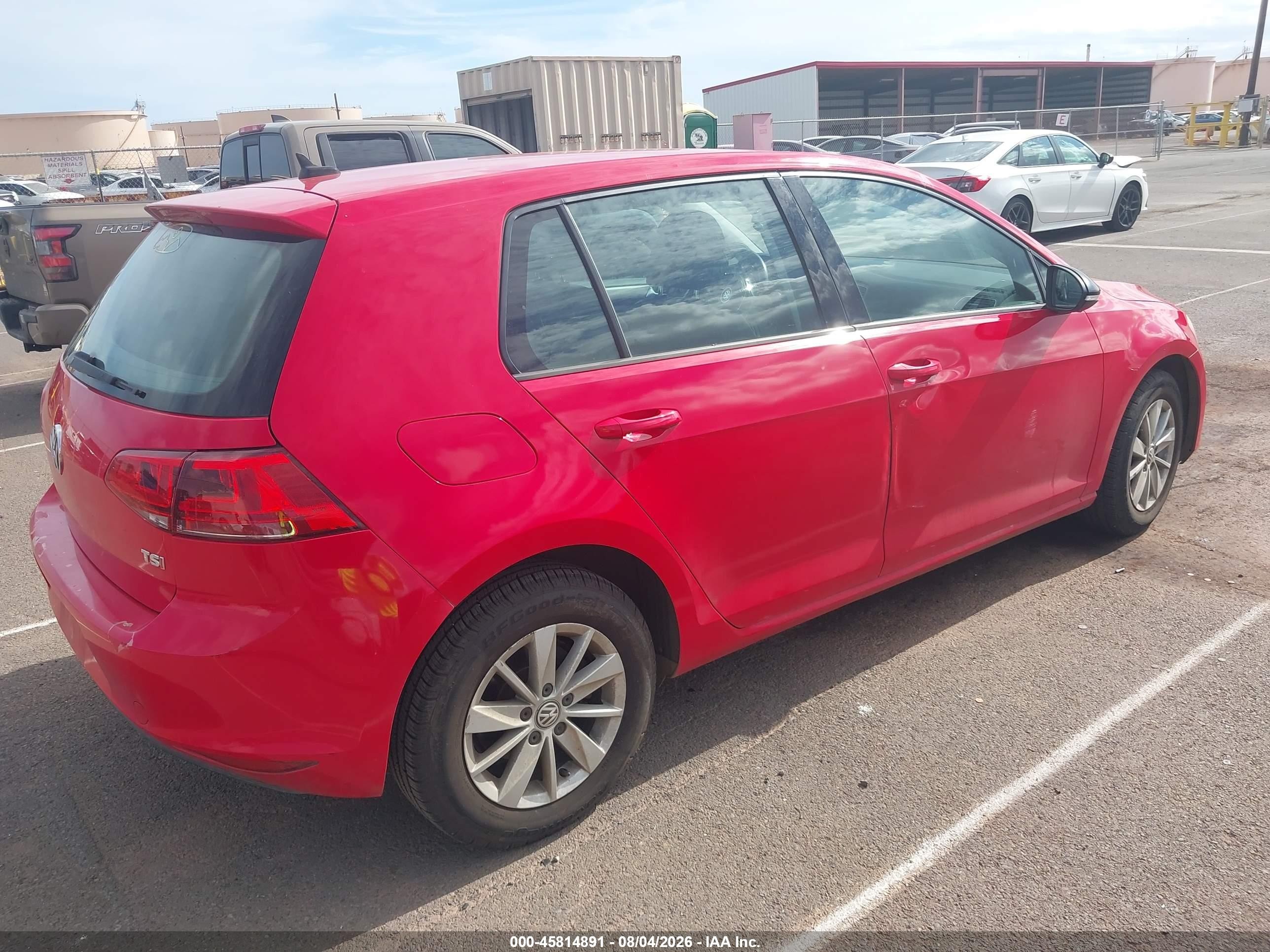 2015 Volkswagen Golf Tsi S 4-door Red vin: 3VW217AU9FM022341