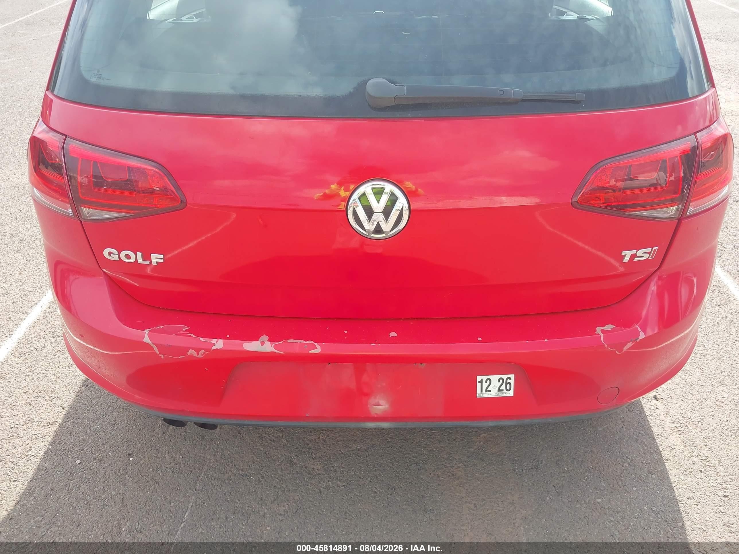 2015 Volkswagen Golf Tsi S 4-door Red vin: 3VW217AU9FM022341